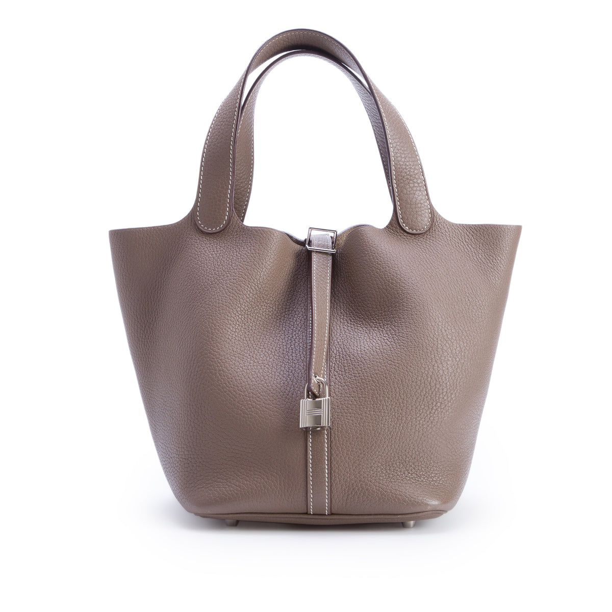 Hermes Etoupe Taurillon Clemence Picotin Lock 22 w/ Box