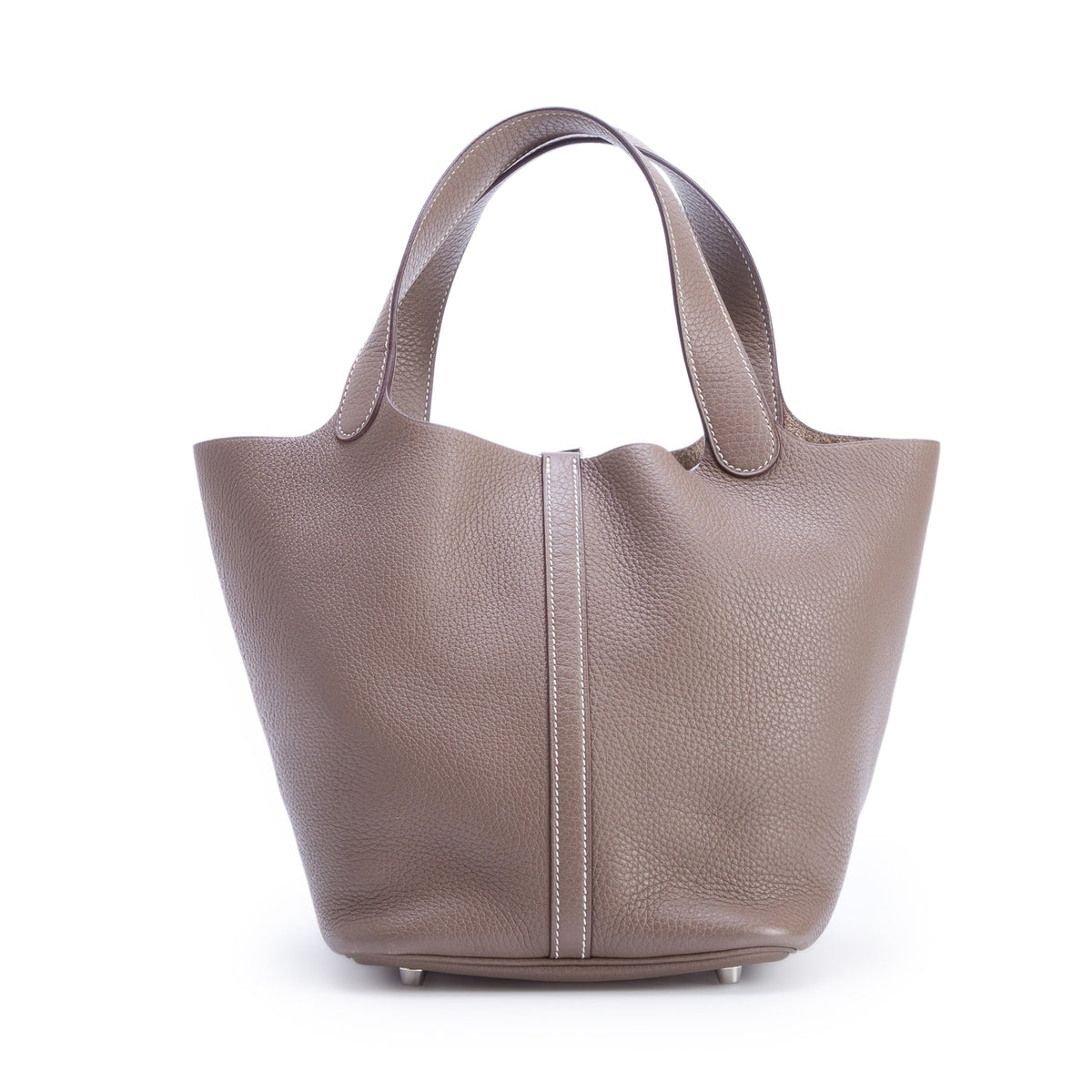 Hermes Etoupe Taurillon Clemence Picotin Lock 22 w/ Box