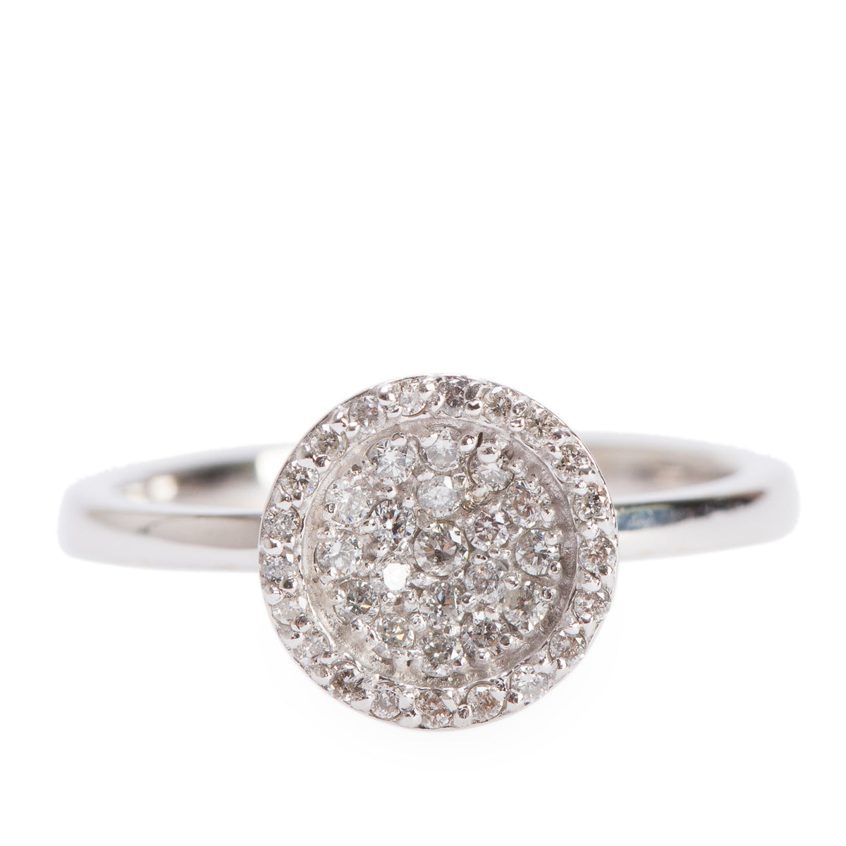 Effy 14k White Gold Cluster Diamond Ring, Size 6