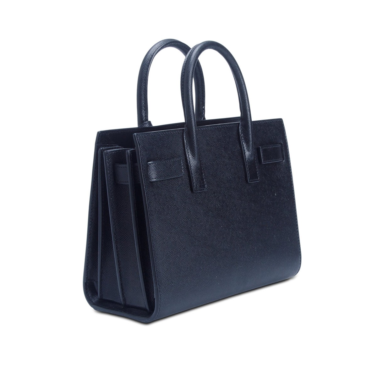 Saint Laurent 2020 Black Grained Calfskin Leather Nano Sac De Jour w/ Strap