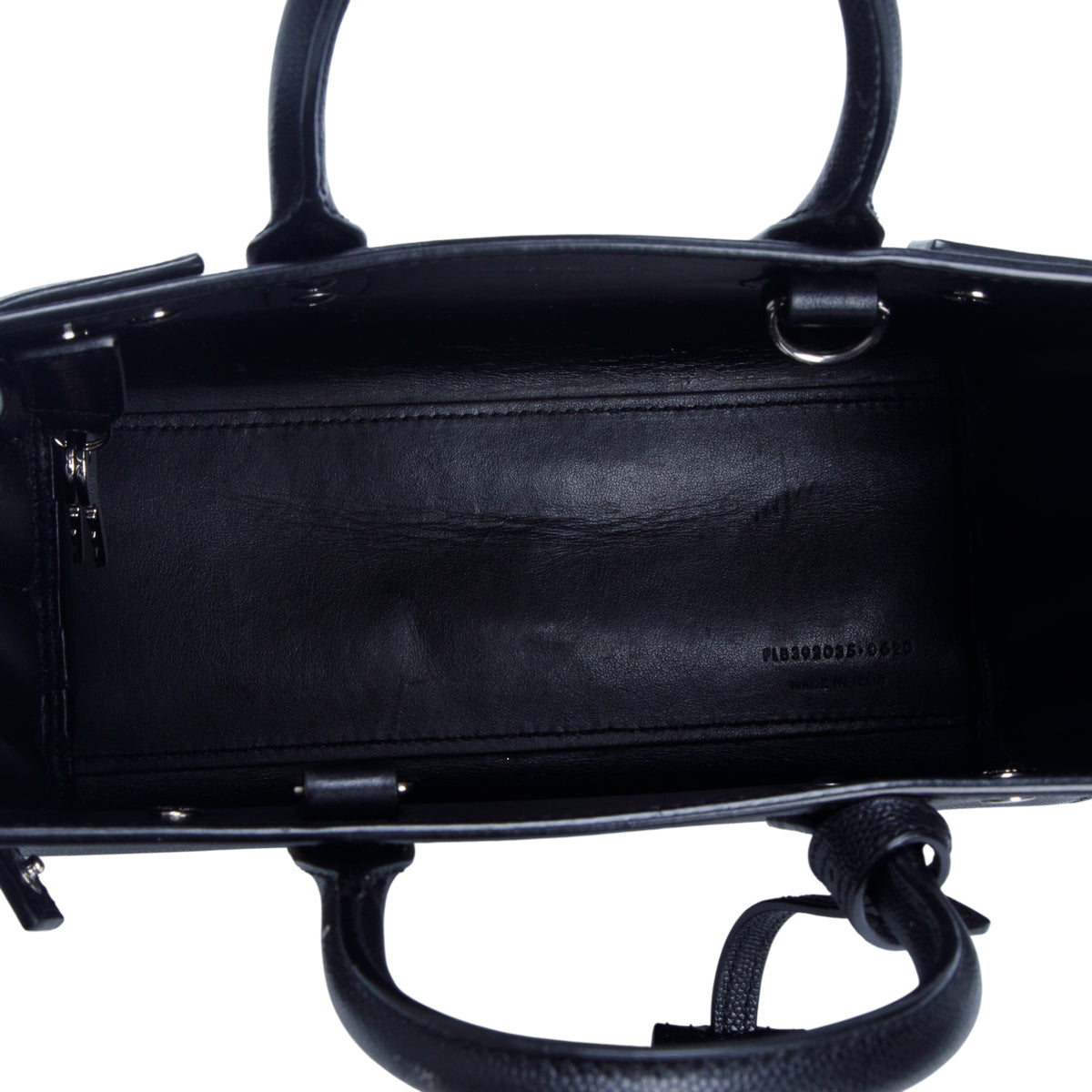 Saint Laurent 2020 Black Grained Calfskin Leather Nano Sac De Jour w/ Strap
