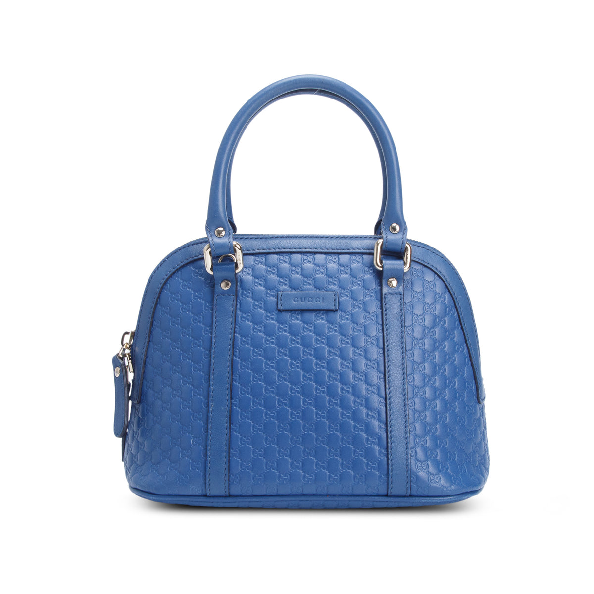 Gucci Blue Signature Leather Mini Dome Bag w/ Strap