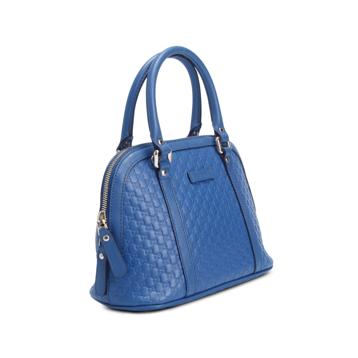 Gucci Blue Signature Leather Mini Dome Bag w/ Strap