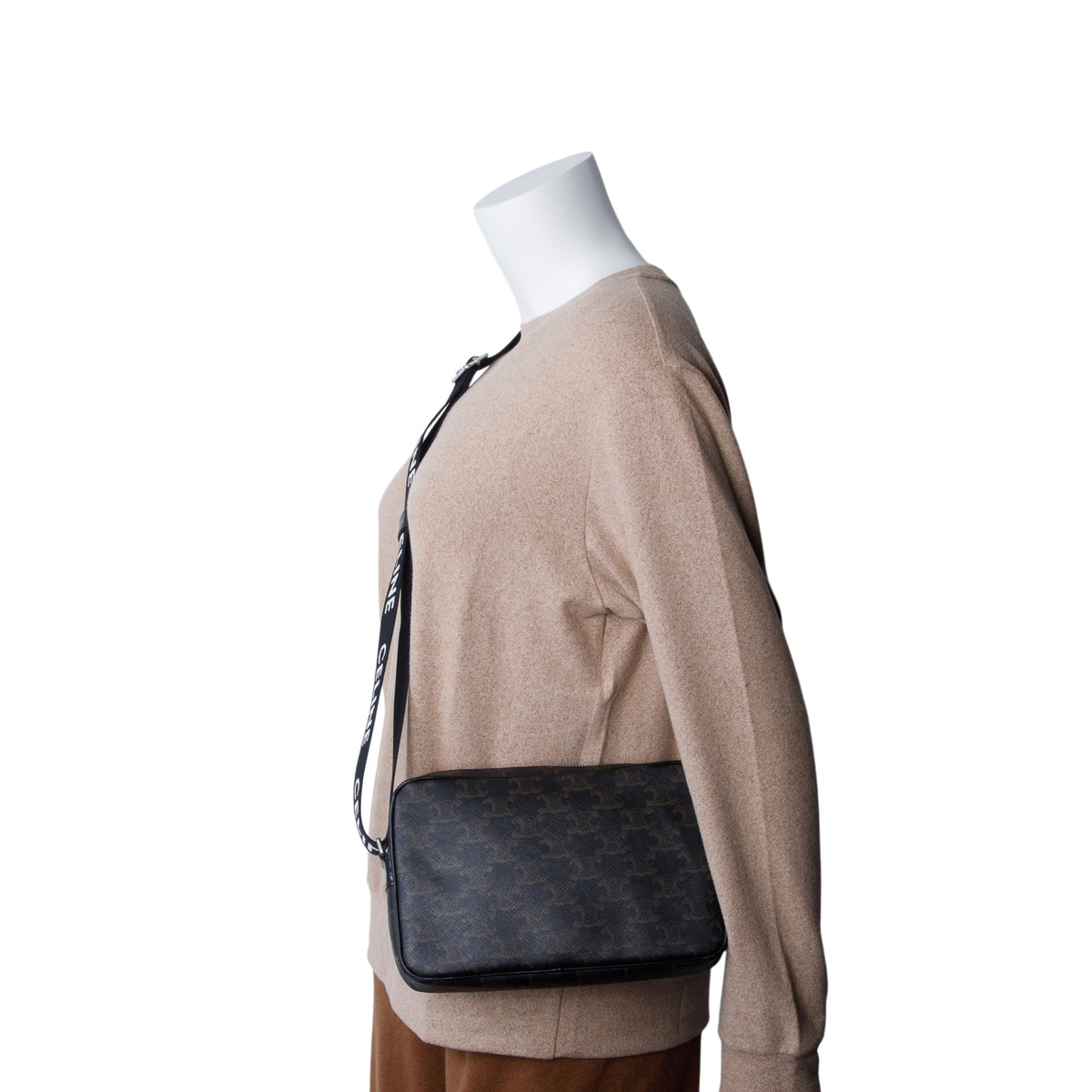Celine 2024 Black Triomphe Messenger Bag