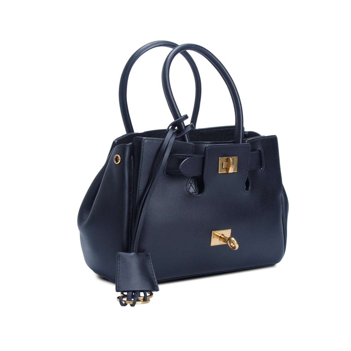 Balenciaga Black Lambskin Mini Bel Air Carry All Bag w/ Strap
