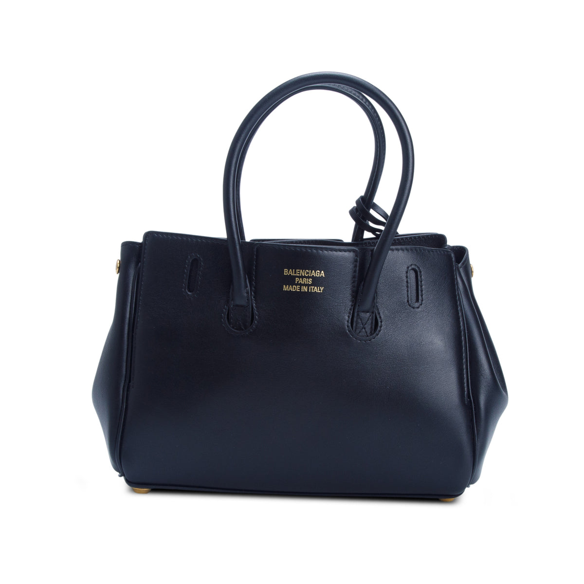 Balenciaga Black Lambskin Mini Bel Air Carry All Bag w/ Strap