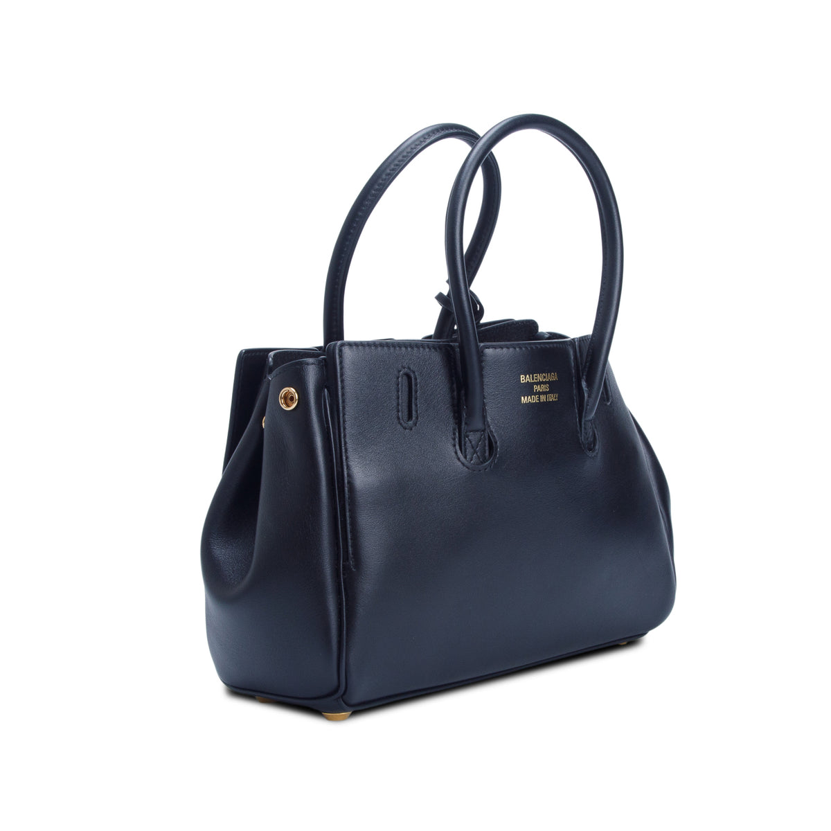 Balenciaga Black Lambskin Mini Bel Air Carry All Bag w/ Strap