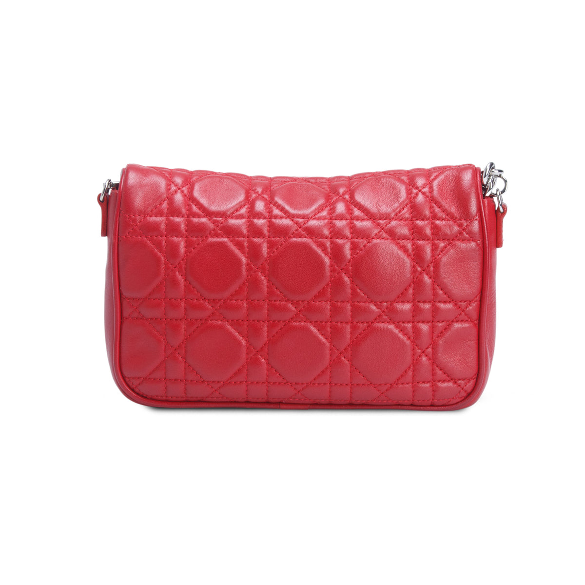 Christian Dior Red Lambskin Cannage Miss Dior Charms Pouch