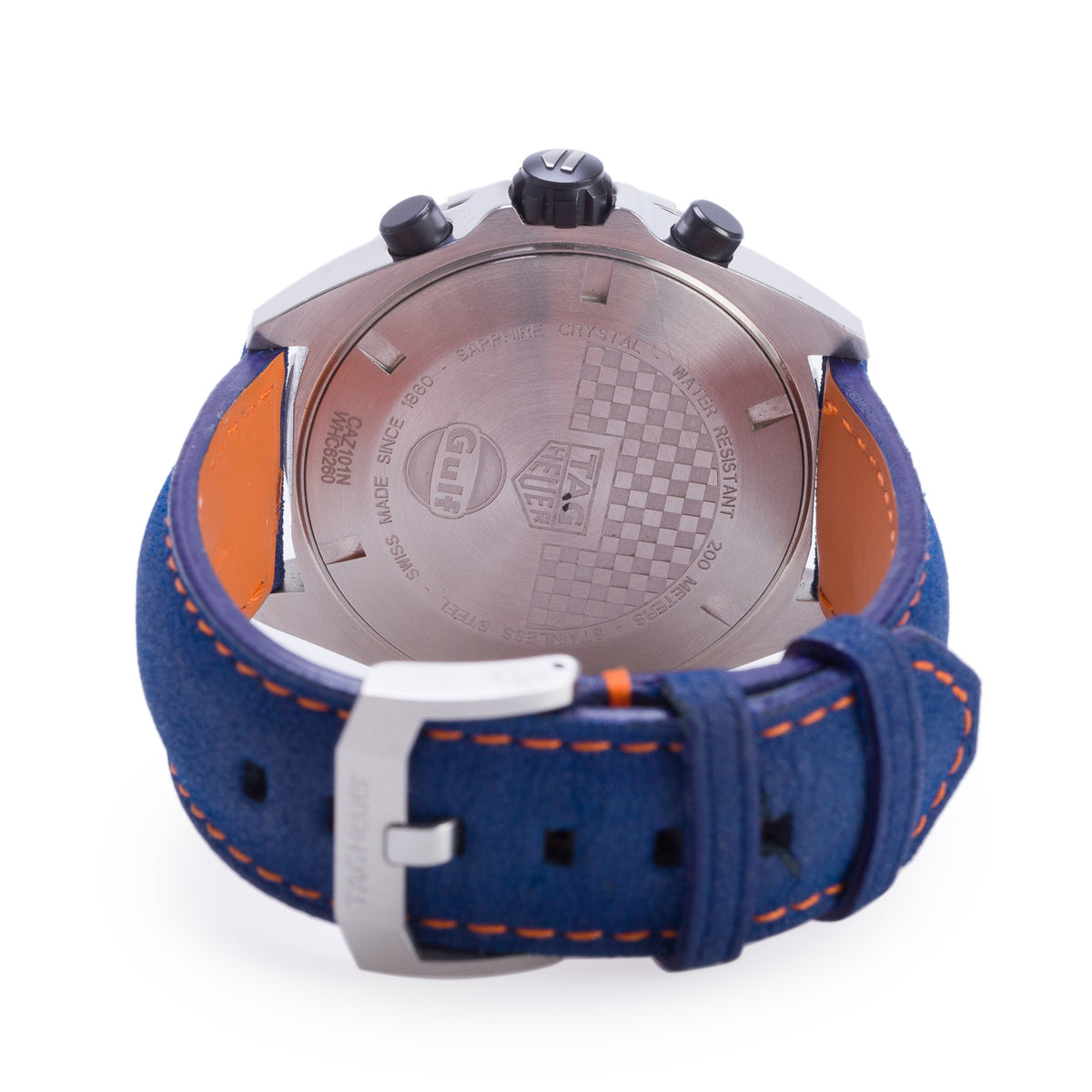 Tag Heuer Stainless Steel Gulf Formula 1 43 MM Quartz Chronograph Watch Blue Dial CAZ101N