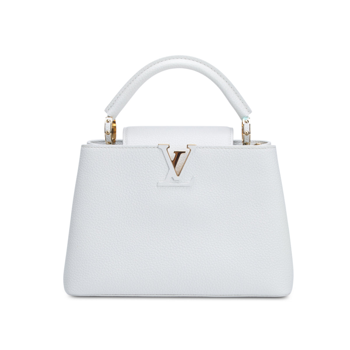 Louis Vuitton White Taurillon Capucines BB w/ Strap