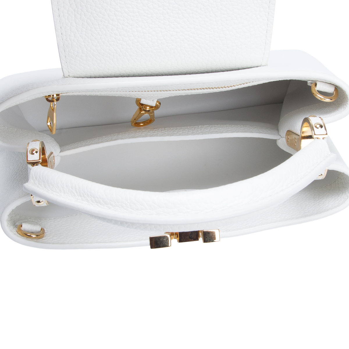 Louis Vuitton White Taurillon Capucines BB w/ Strap