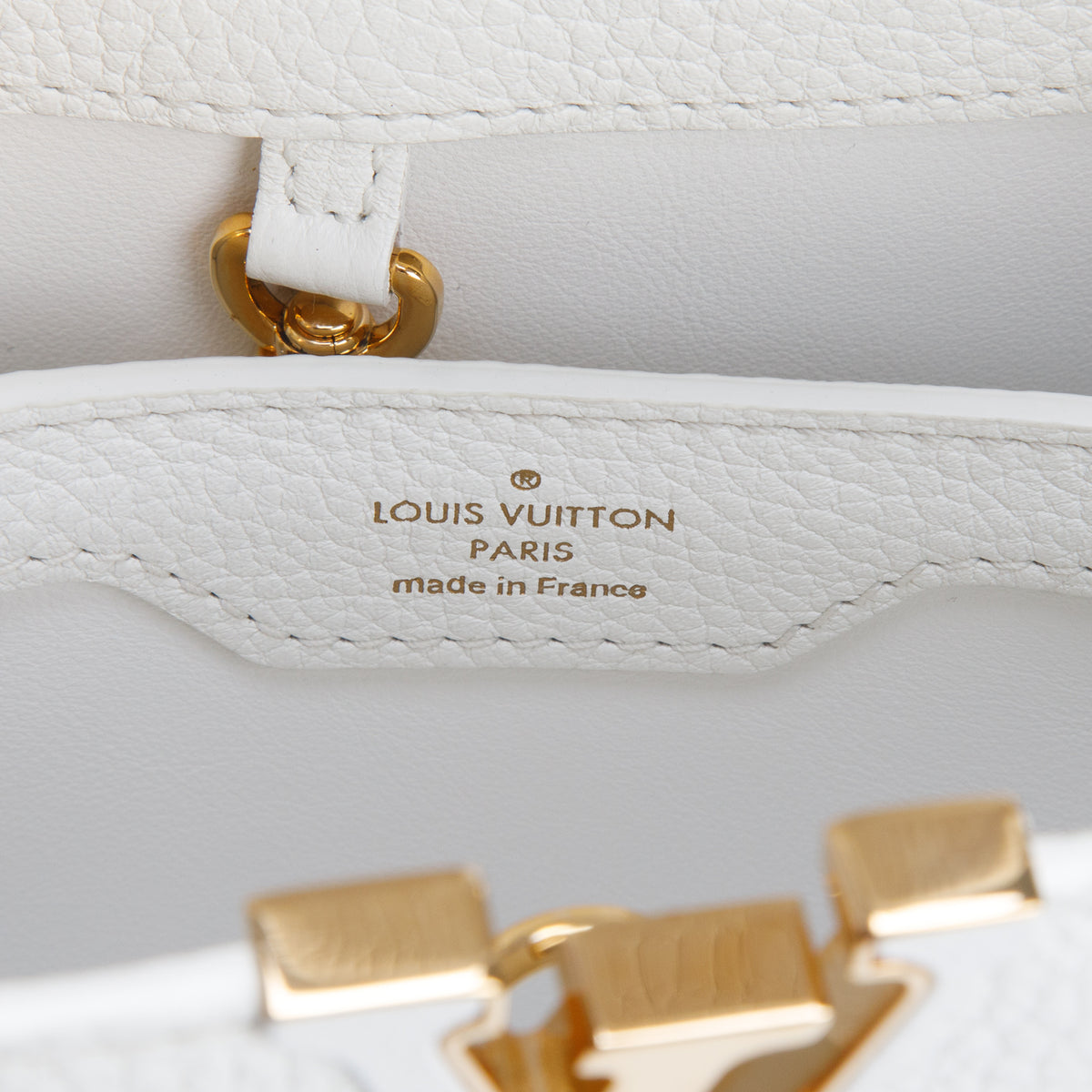 Louis Vuitton White Taurillon Capucines BB w/ Strap