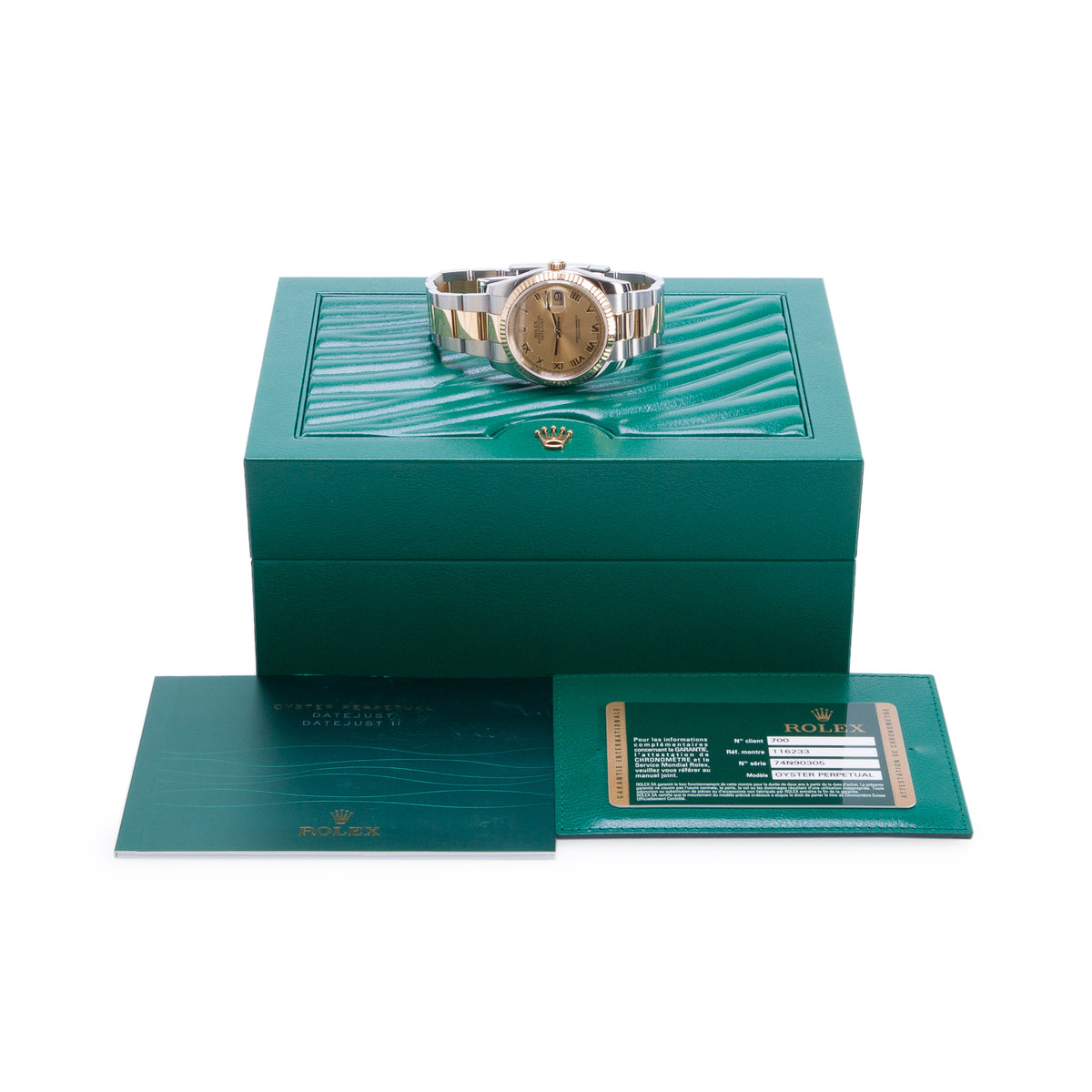 Rolex Stainless Steel & 18k Yellow Gold Datejust 36 MM Automatic Watch Gold Roman Numeral Dial 116233 w/ Box & Papers