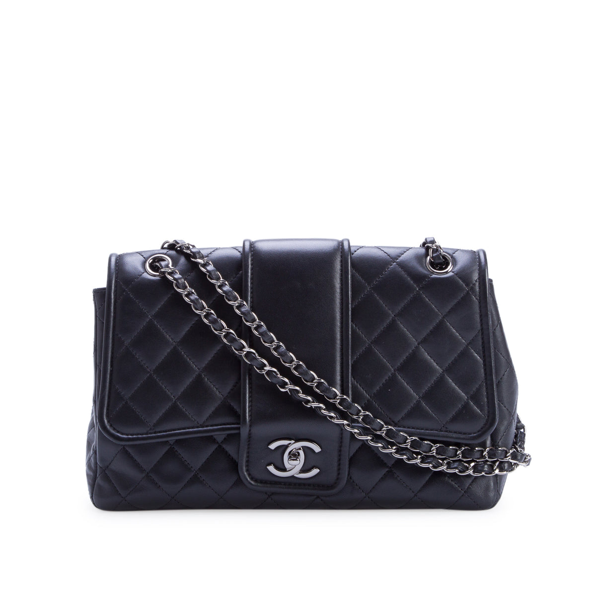 Chanel Black Lambskin Quilted Elementary Chic Flap Bag