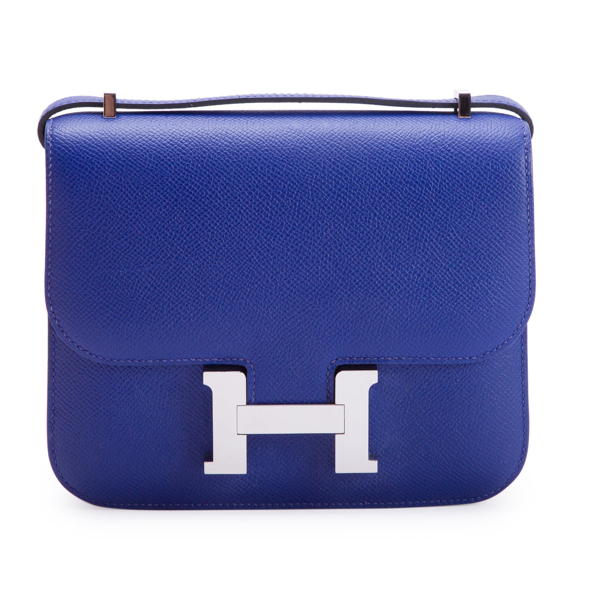 Hermes Bleu Electrique Epsom Leather Mini Constance III 18 w/ Box & Receipt
