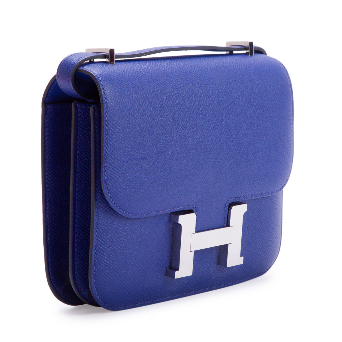 Hermes Bleu Electrique Epsom Leather Mini Constance III 18 w/ Box & Receipt