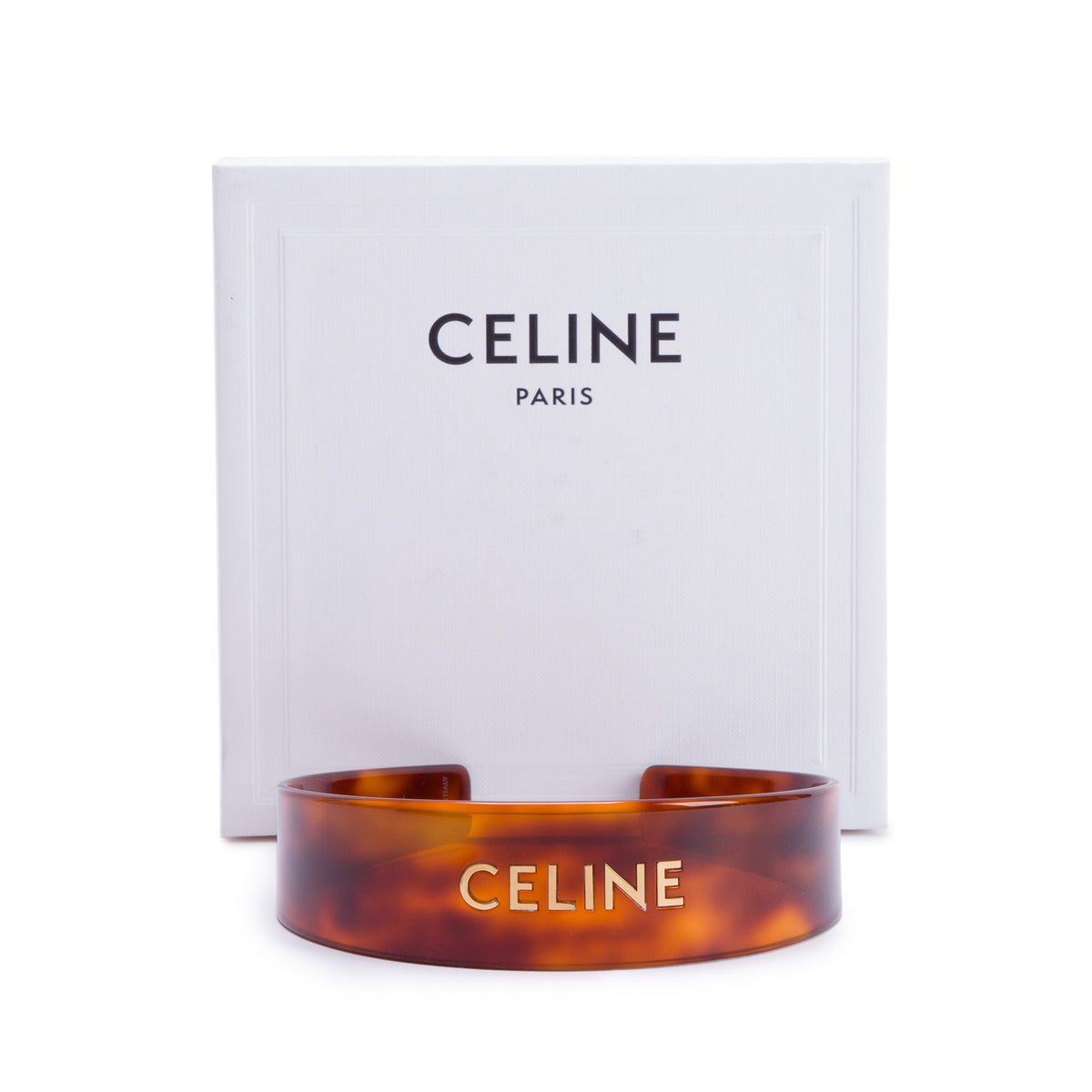 Celine Brown Havana Logo Headband w/ Box