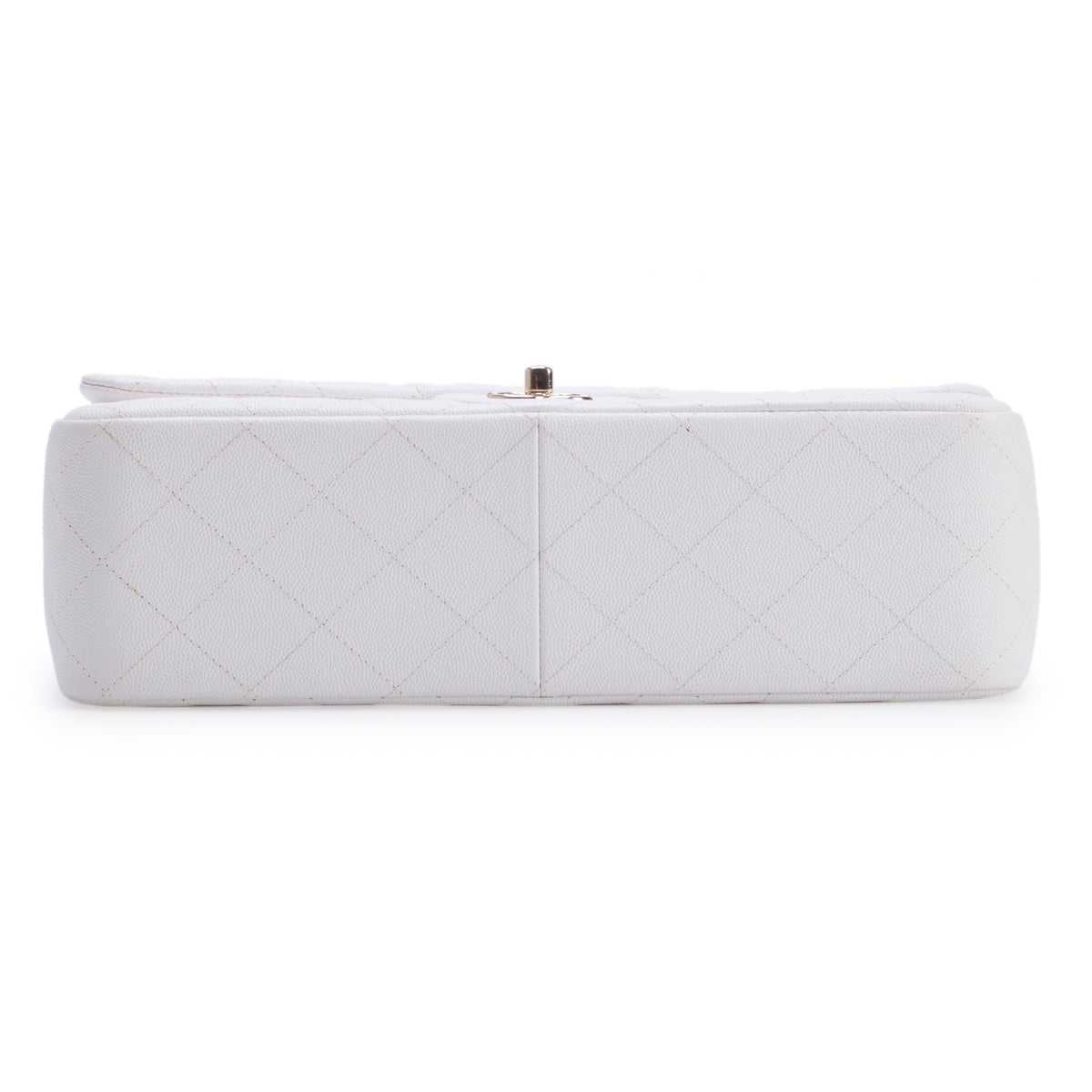 Chanel White Caviar Jumbo Classic Double Flap Bag
