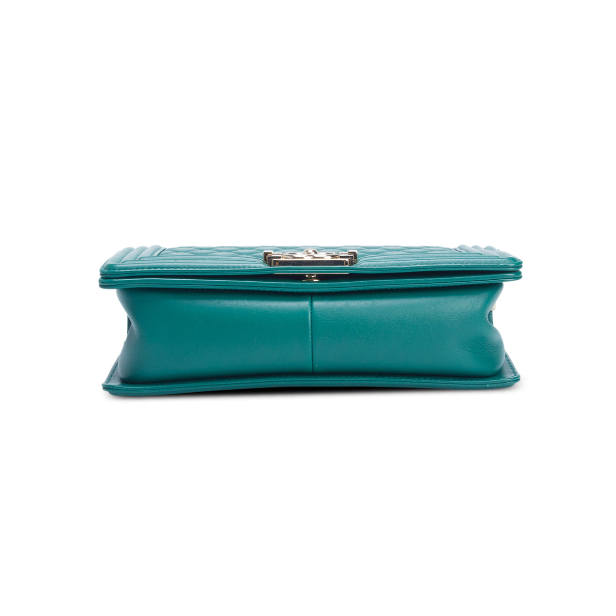 Chanel Green Quilted Lambskin Leather Medium Boy Bag w/ Box & Authenticity Card