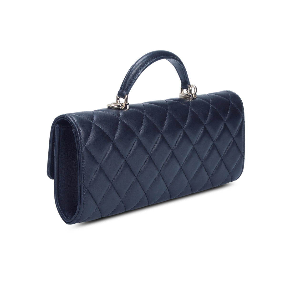 Chanel 2026 Black Lambskin Top Handle East West Flap w/ Box, Receipt & Strap