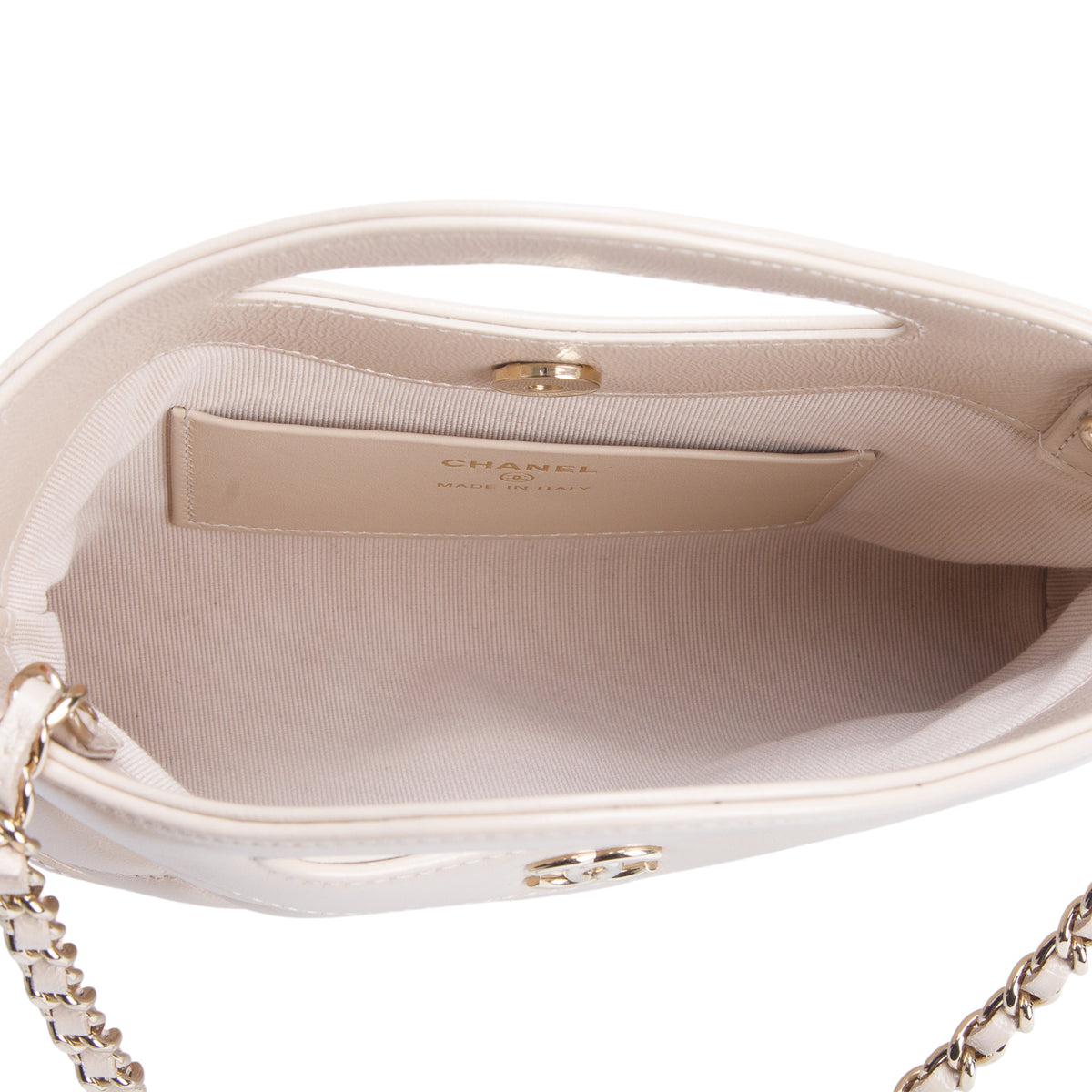 Chanel Beige Shiny Lambskin Quilted Nano 31 Shopping Bag w/ Box