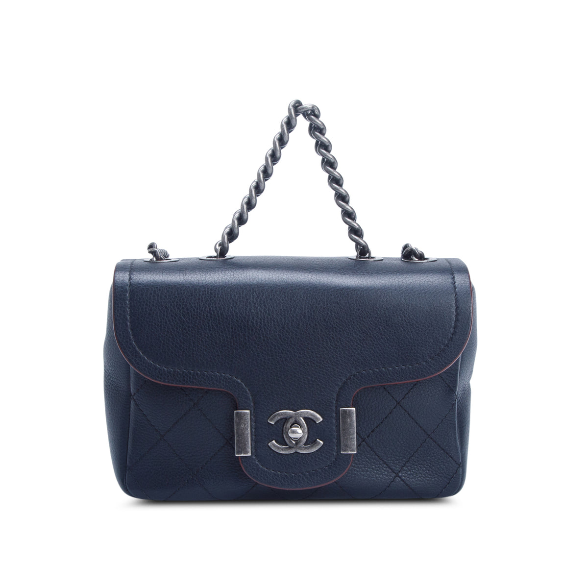 Chanel Black Grained Calfskin Archi Chic Flap