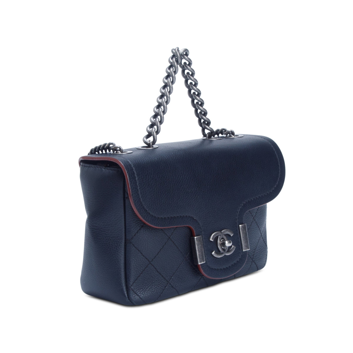 Chanel Black Grained Calfskin Archi Chic Flap