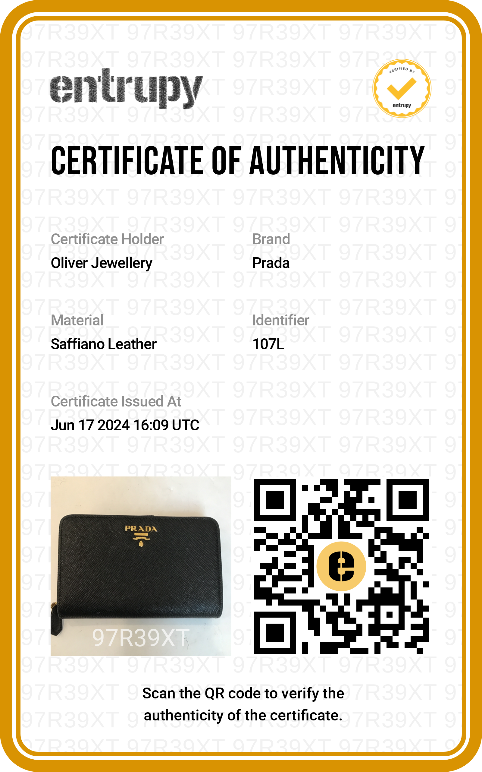 Prada Black Saffiano Metal Compact Wallet