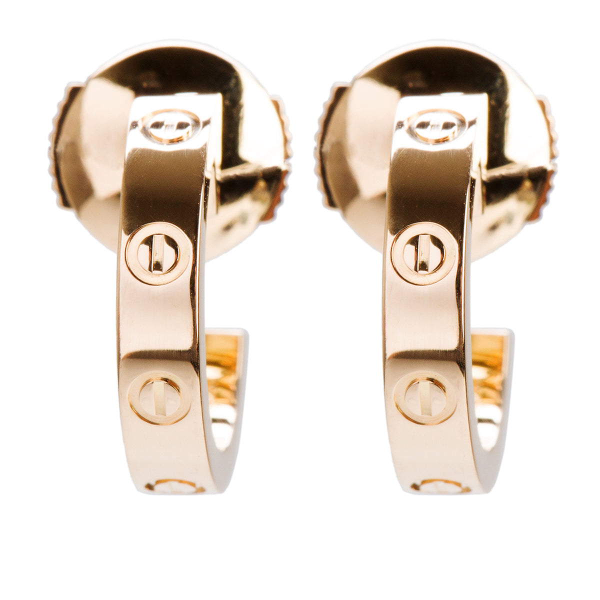 Cartier 18k Yellow Gold Love Hoop Earrings, Small Model w/ Box