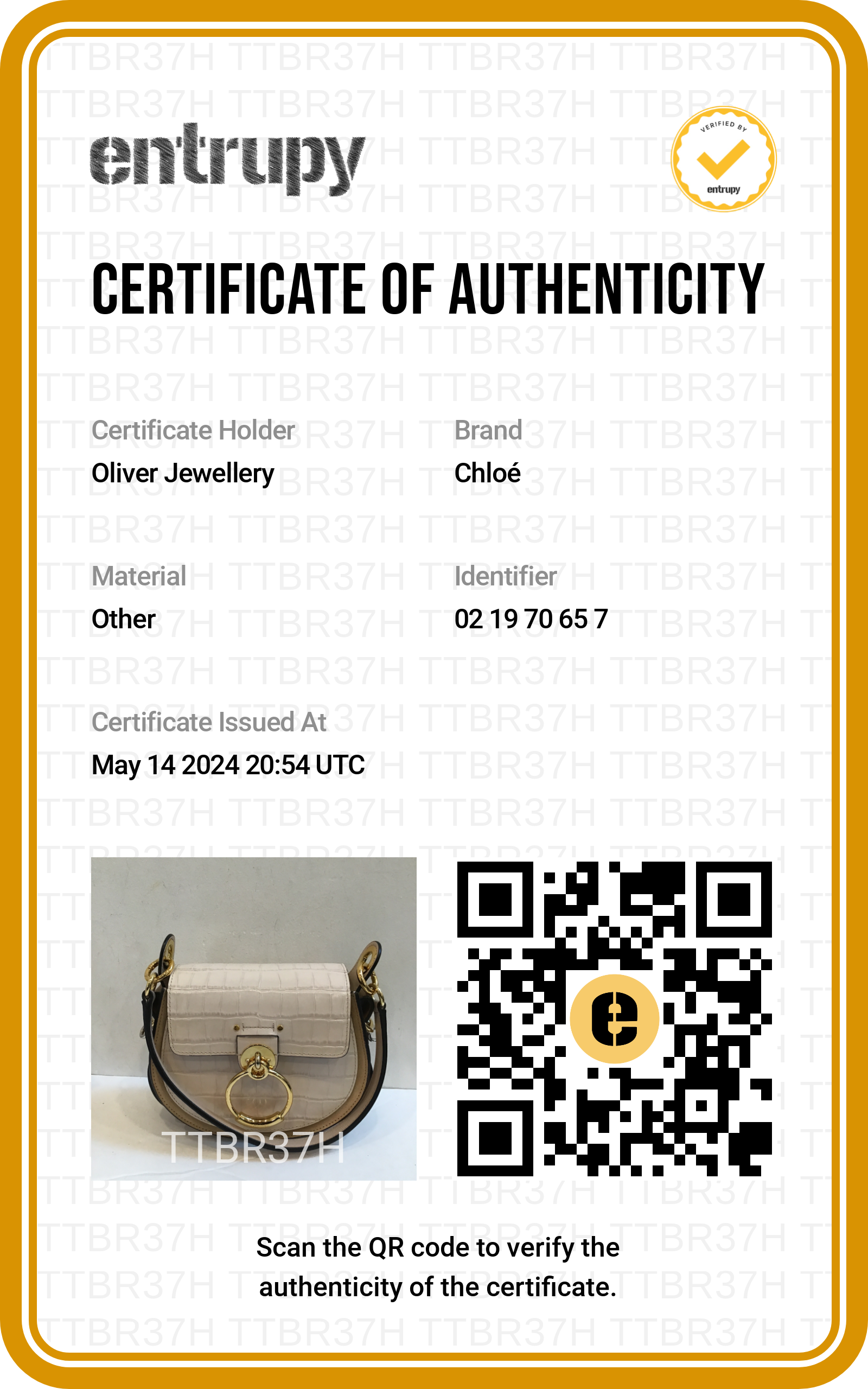 Chloe Beige Croc Embossed Calfskin Leather Tess Bag w/ Strap