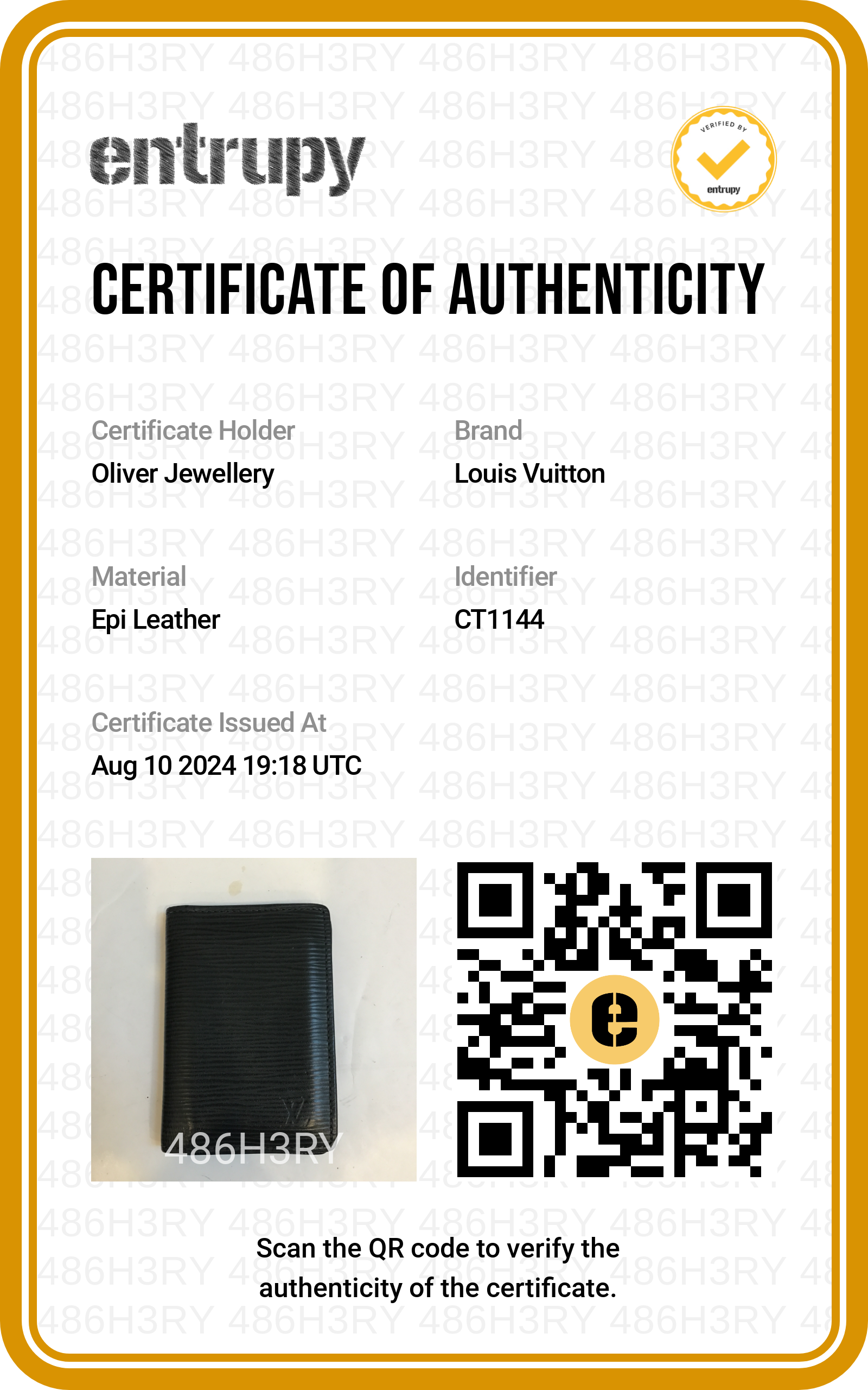 Louis Vuitton Black Epi Leather Pocket Organizer w/ Box