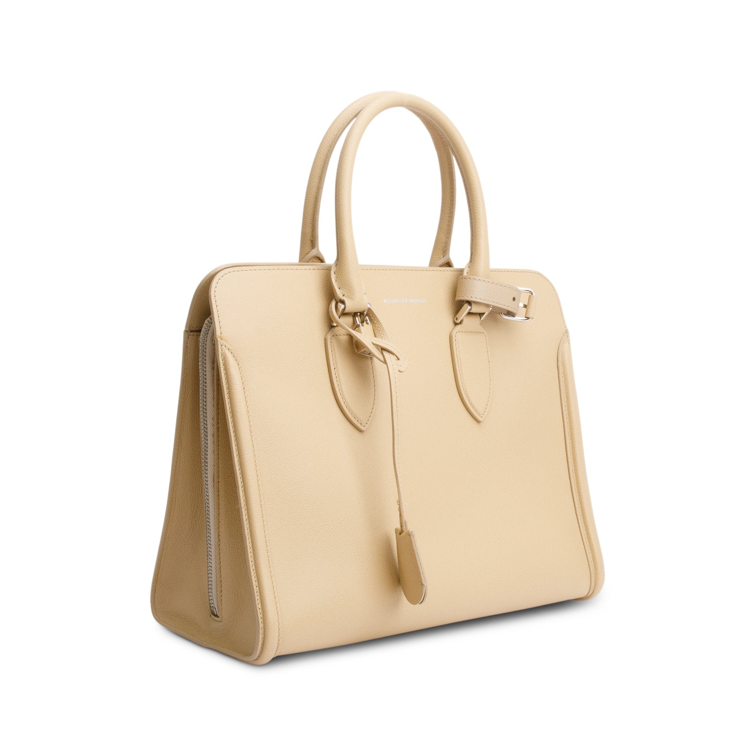 Alexander McQueen Beige Calfskin Leather Heroin Tote