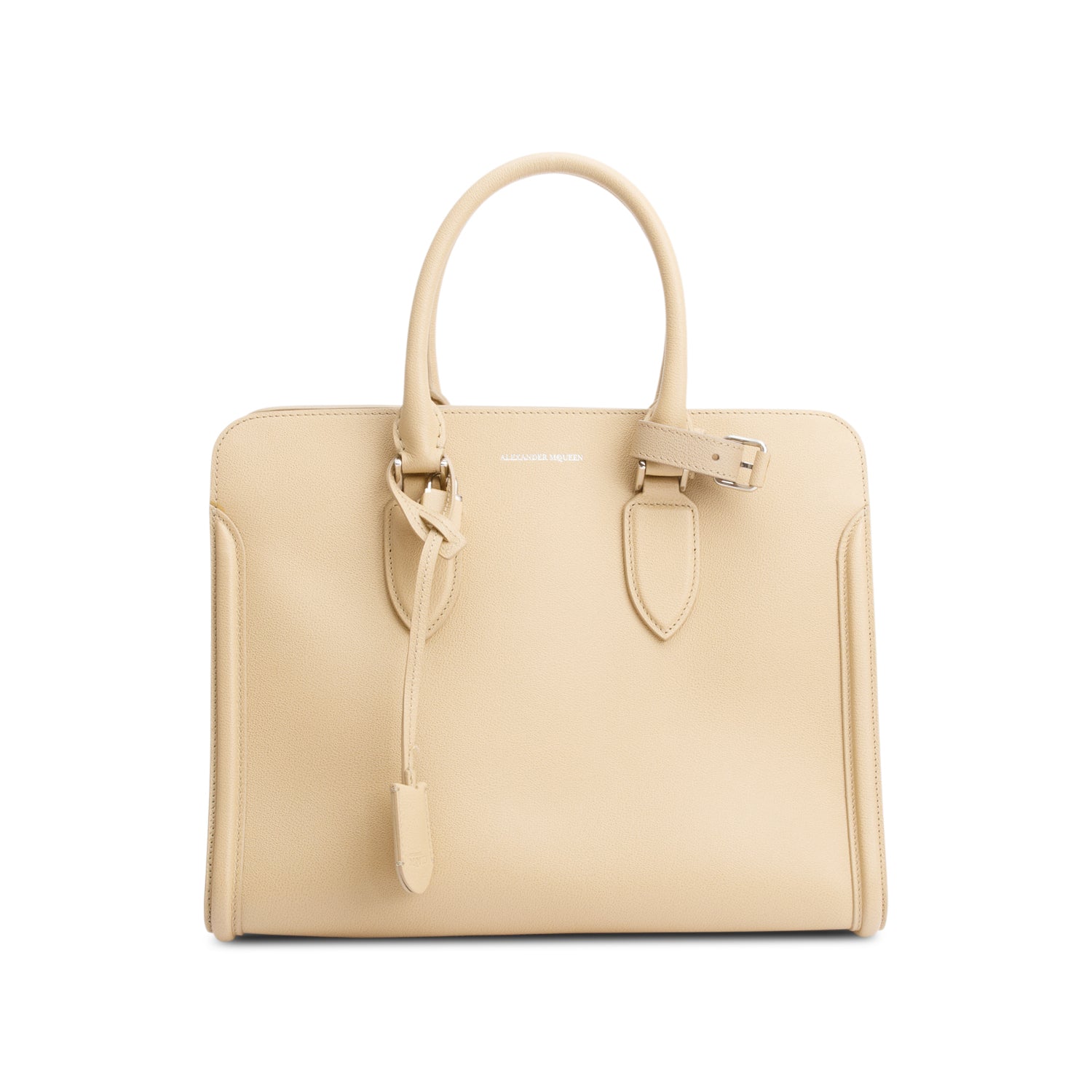 Alexander McQueen Beige Calfskin Leather Heroin Tote