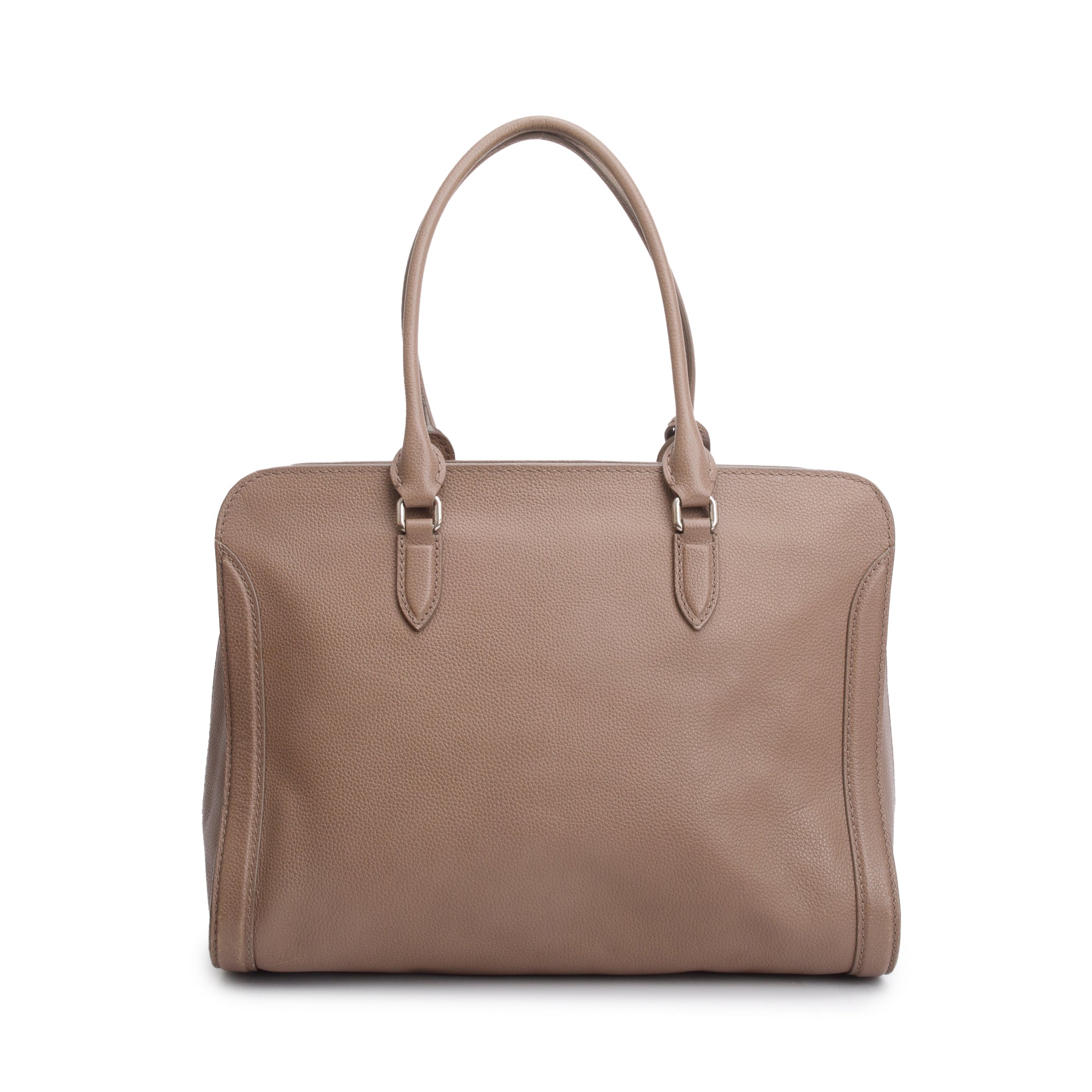 Alexander McQueen Beige Leather Skull Top Handle Tote