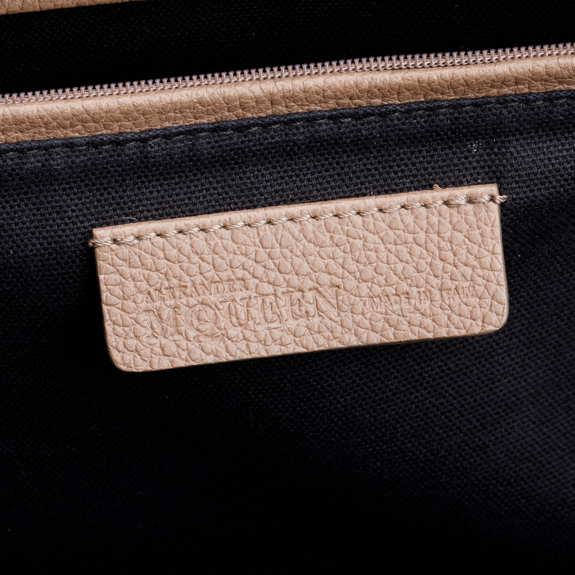 Alexander McQueen Beige Leather Skull Top Handle Tote