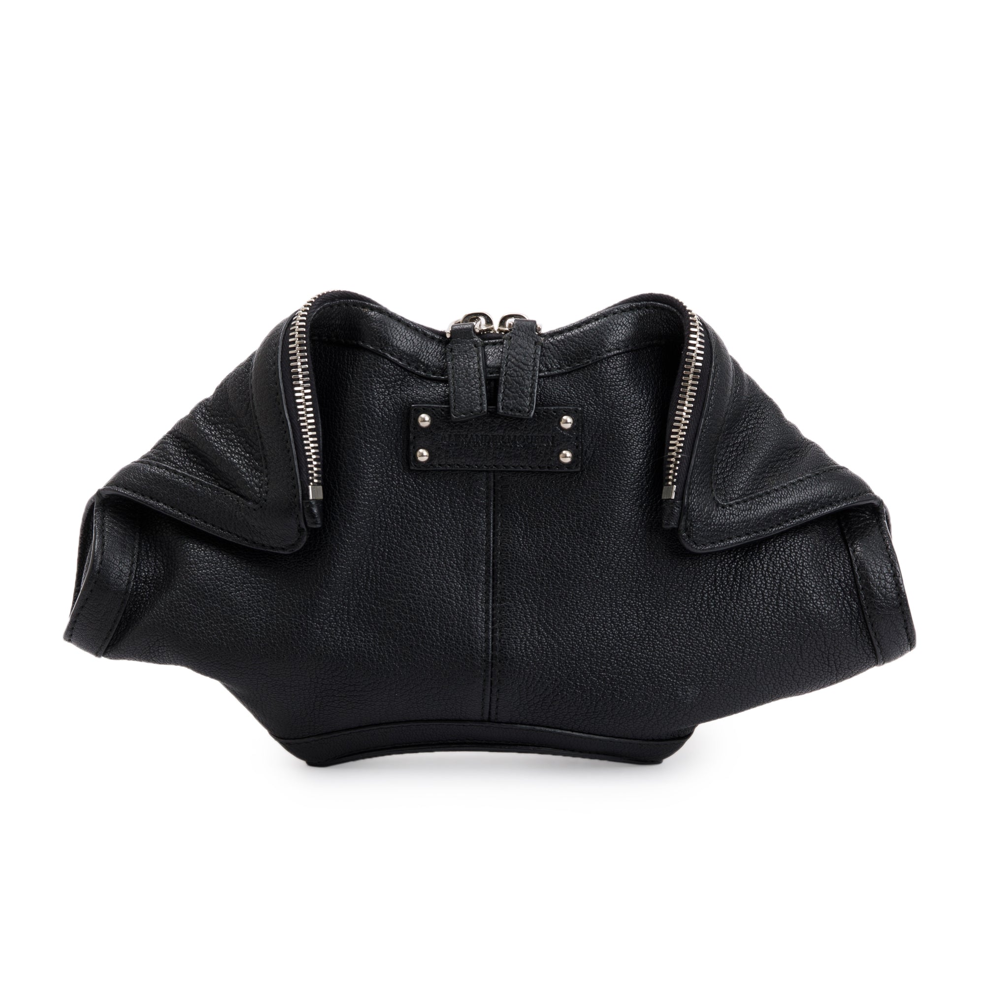 Alexander McQueen Black Calfkskin Leather De Manta Clutch