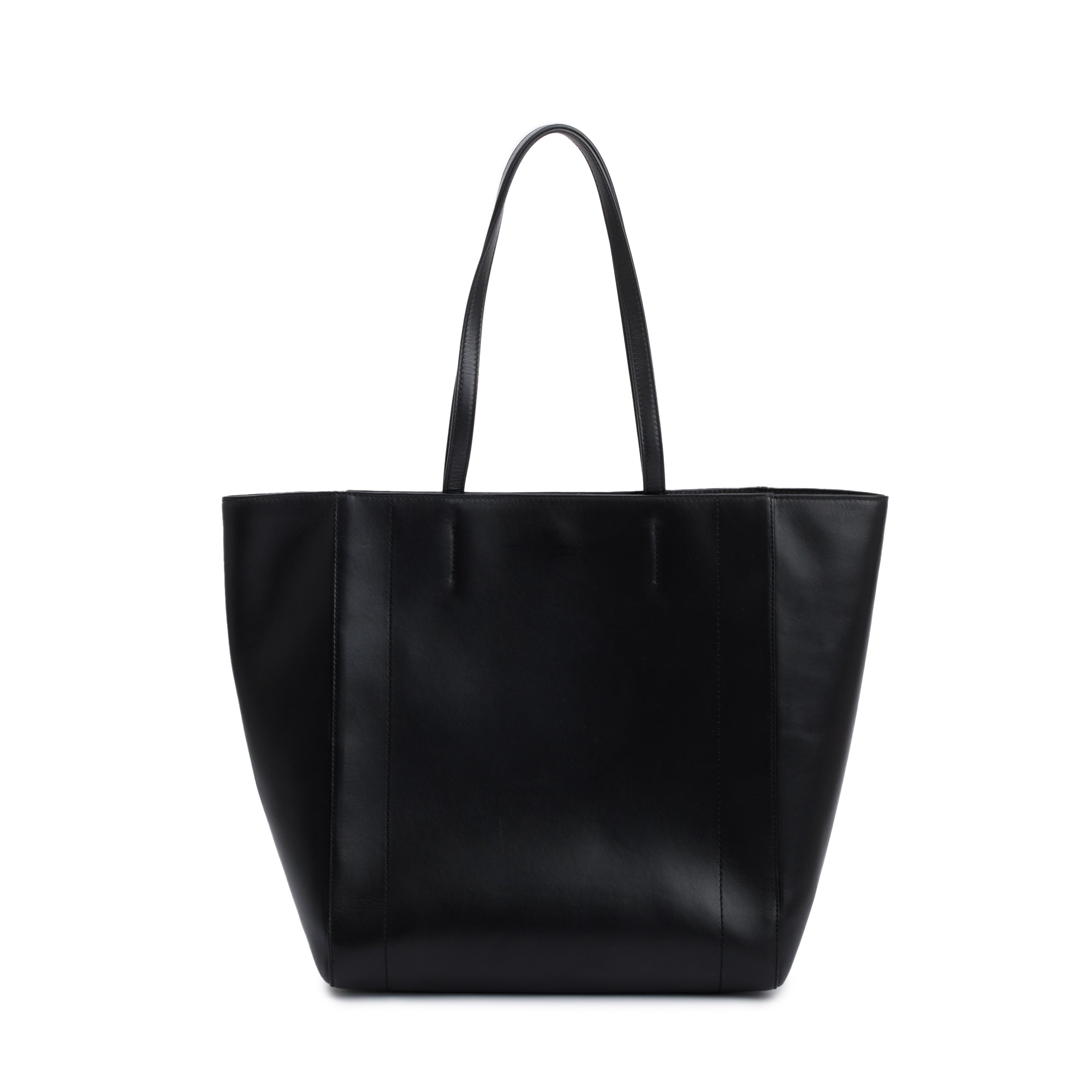 Alexander McQueen Black Calfskin Leather Signature Logo Shopper Tote