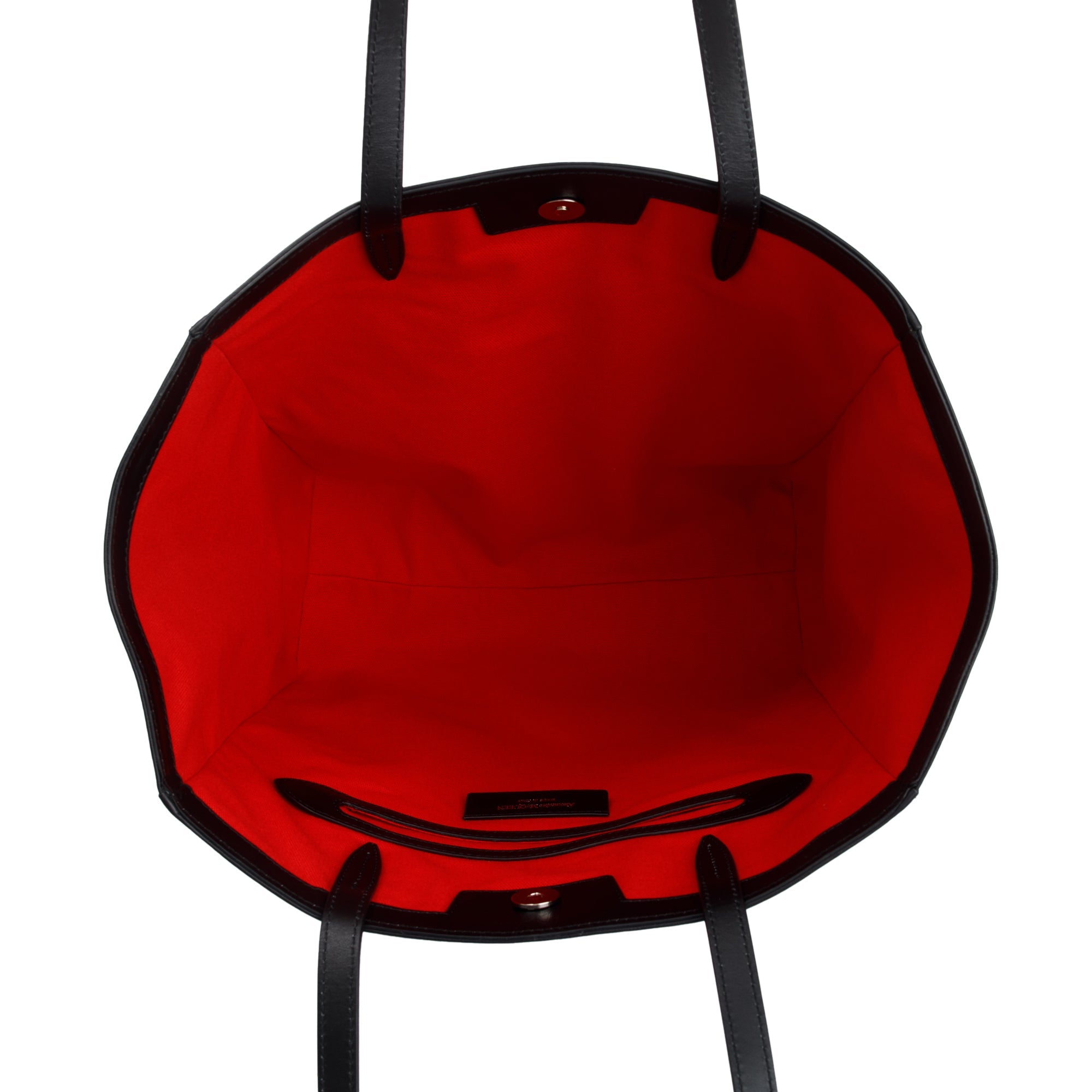 Alexander McQueen Black Calfskin Leather Signature Logo Shopper Tote