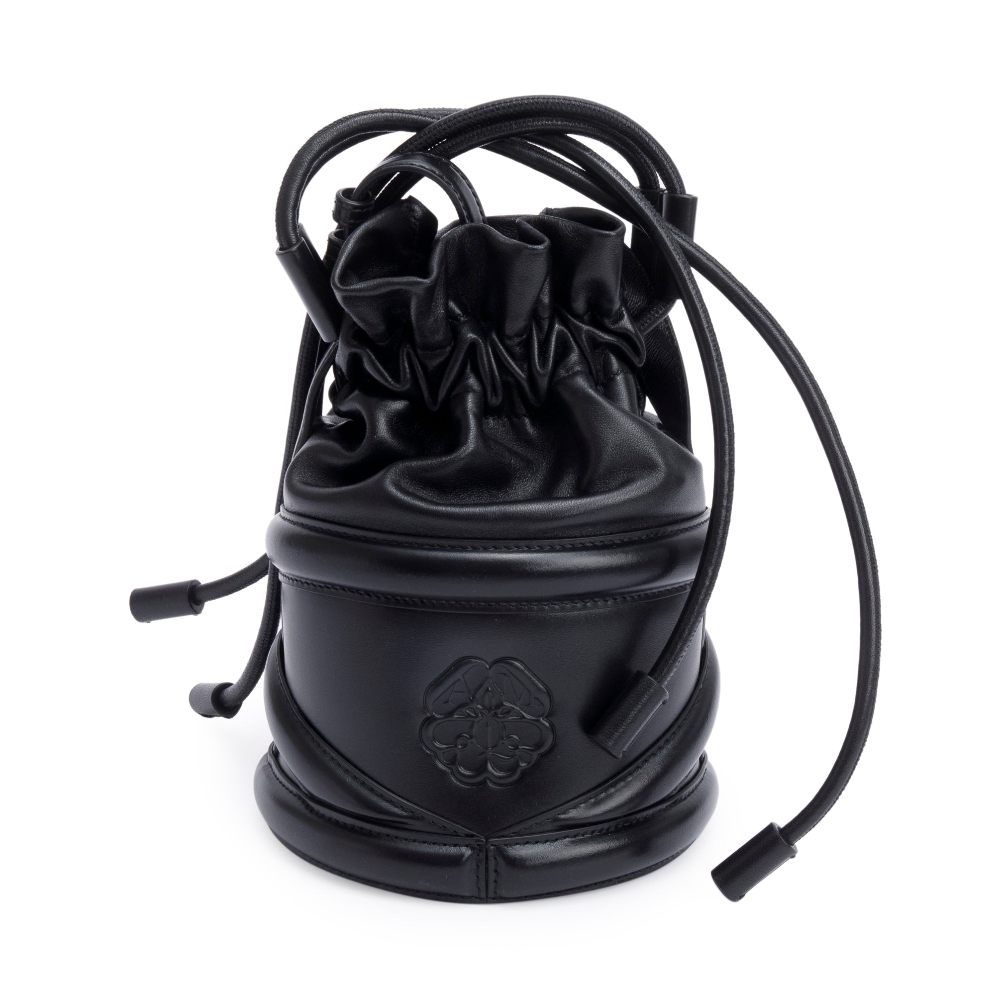 Alexander McQueen Black Calfskin Leather The Soft Curve Bucket Bag w/ Box