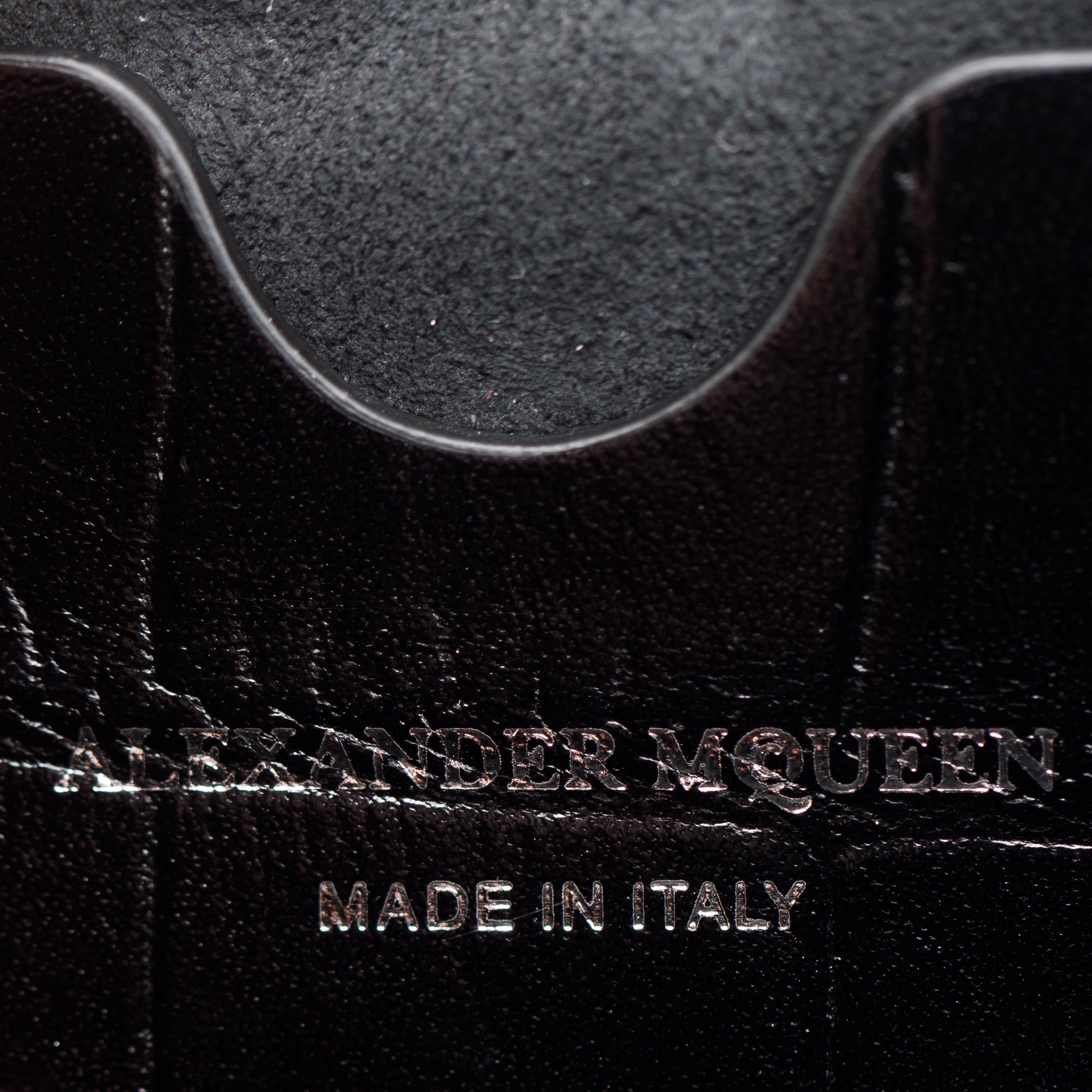 Alexander McQueen Black Croc Embossed Medium Jewelled Satchel