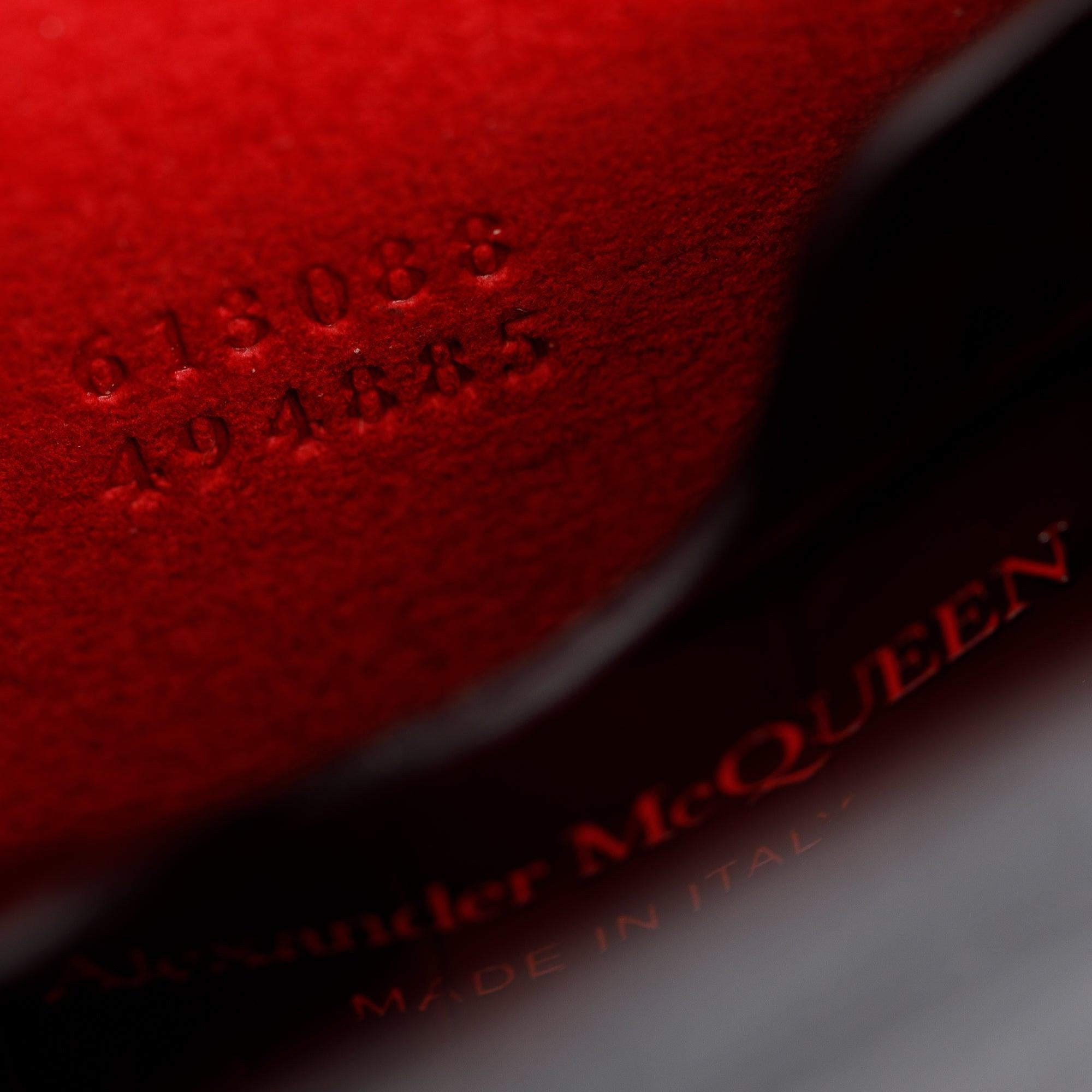 Alexander McQueen Black Croc Embossed Small Skull Chain Bag w/ Box