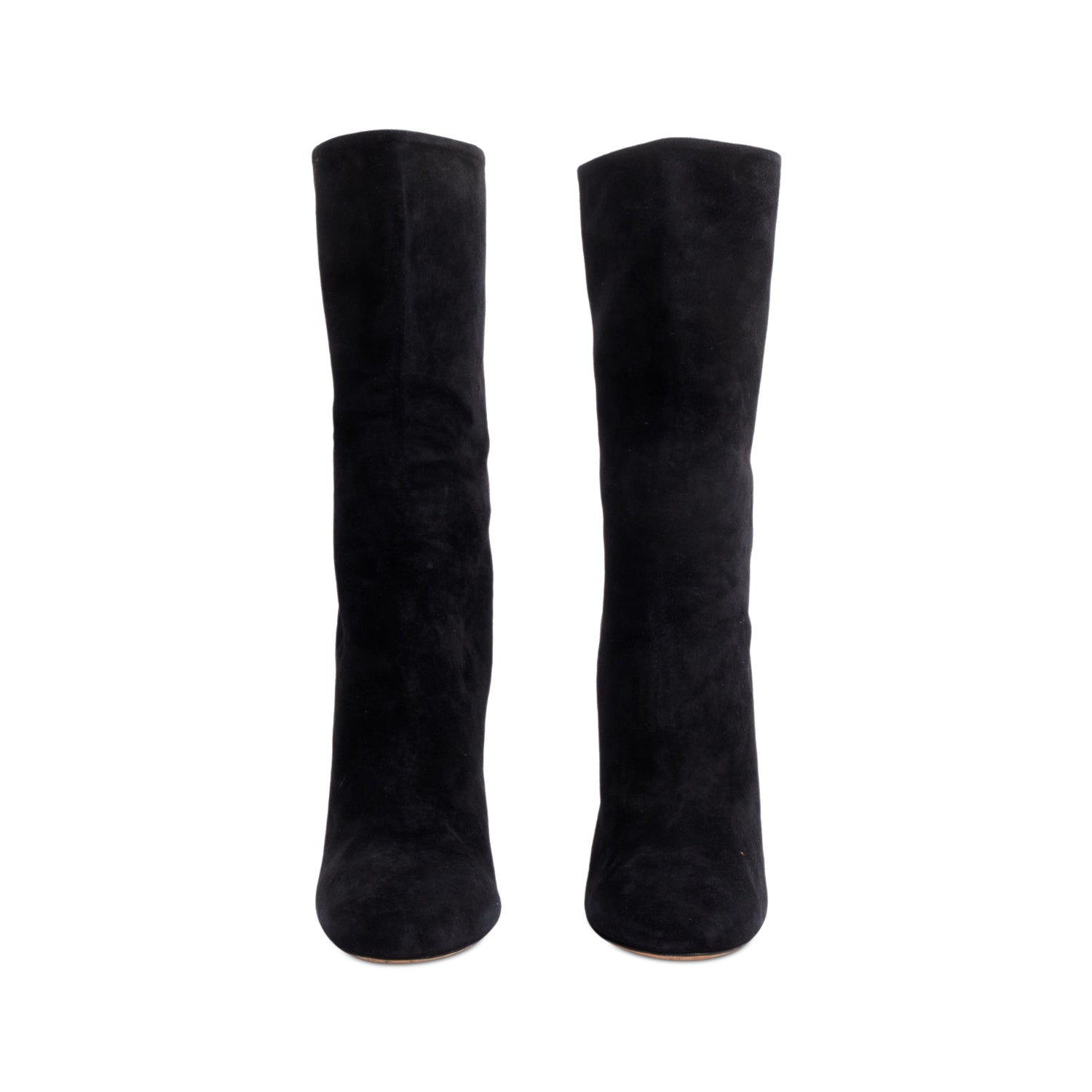Alexander McQueen Black Suede Mid-Calf Sock Boots, Size 40