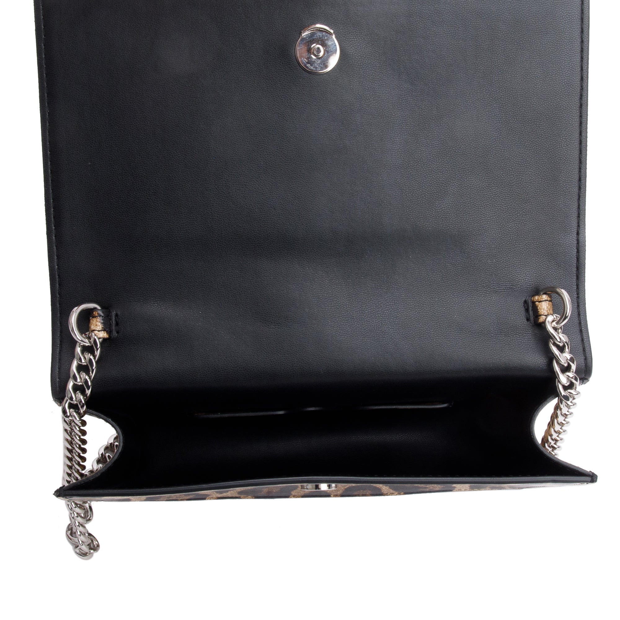 Alexander McQueen Brown Leopard Print Small Skull Chain Bag