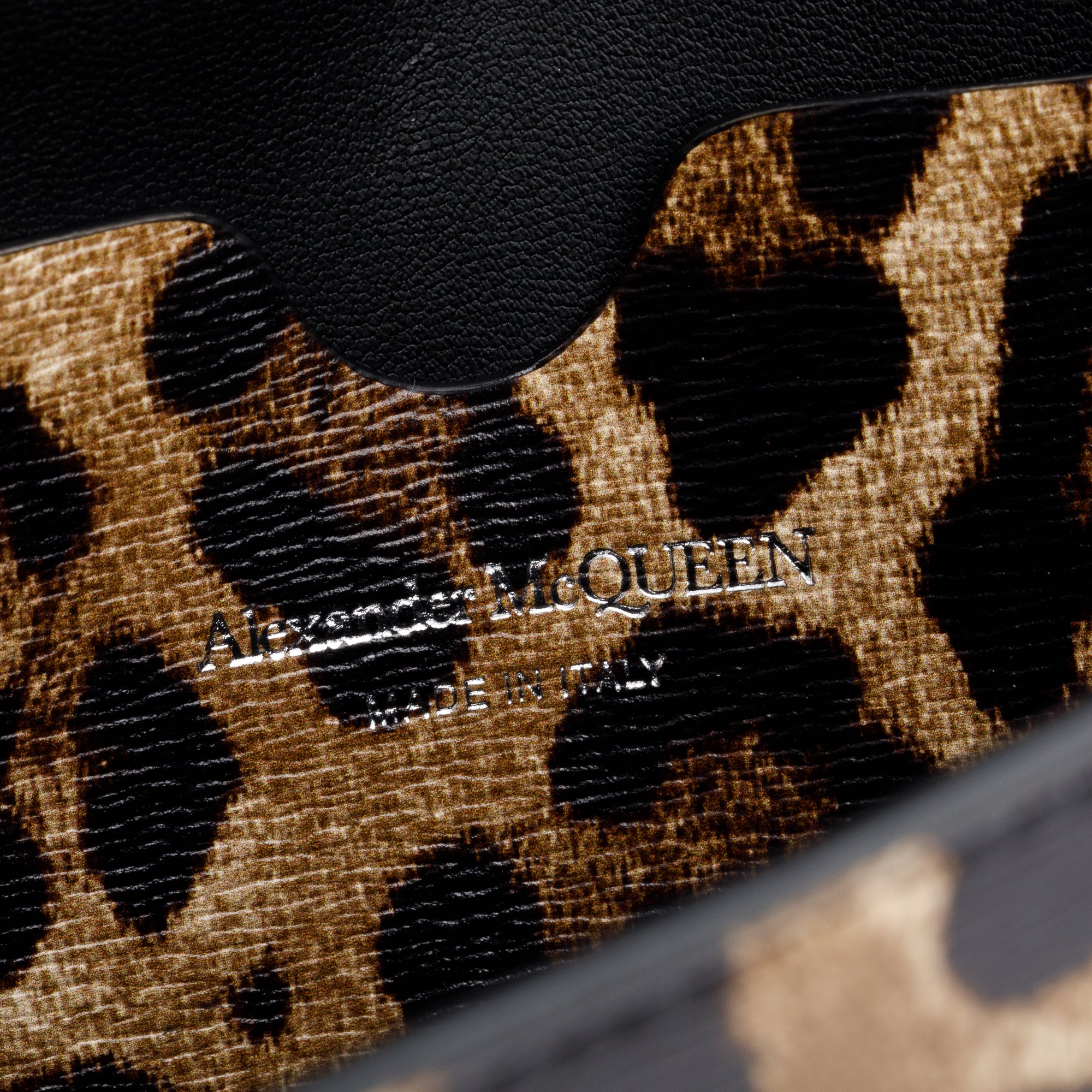 Alexander McQueen Brown Leopard Print Small Skull Chain Bag