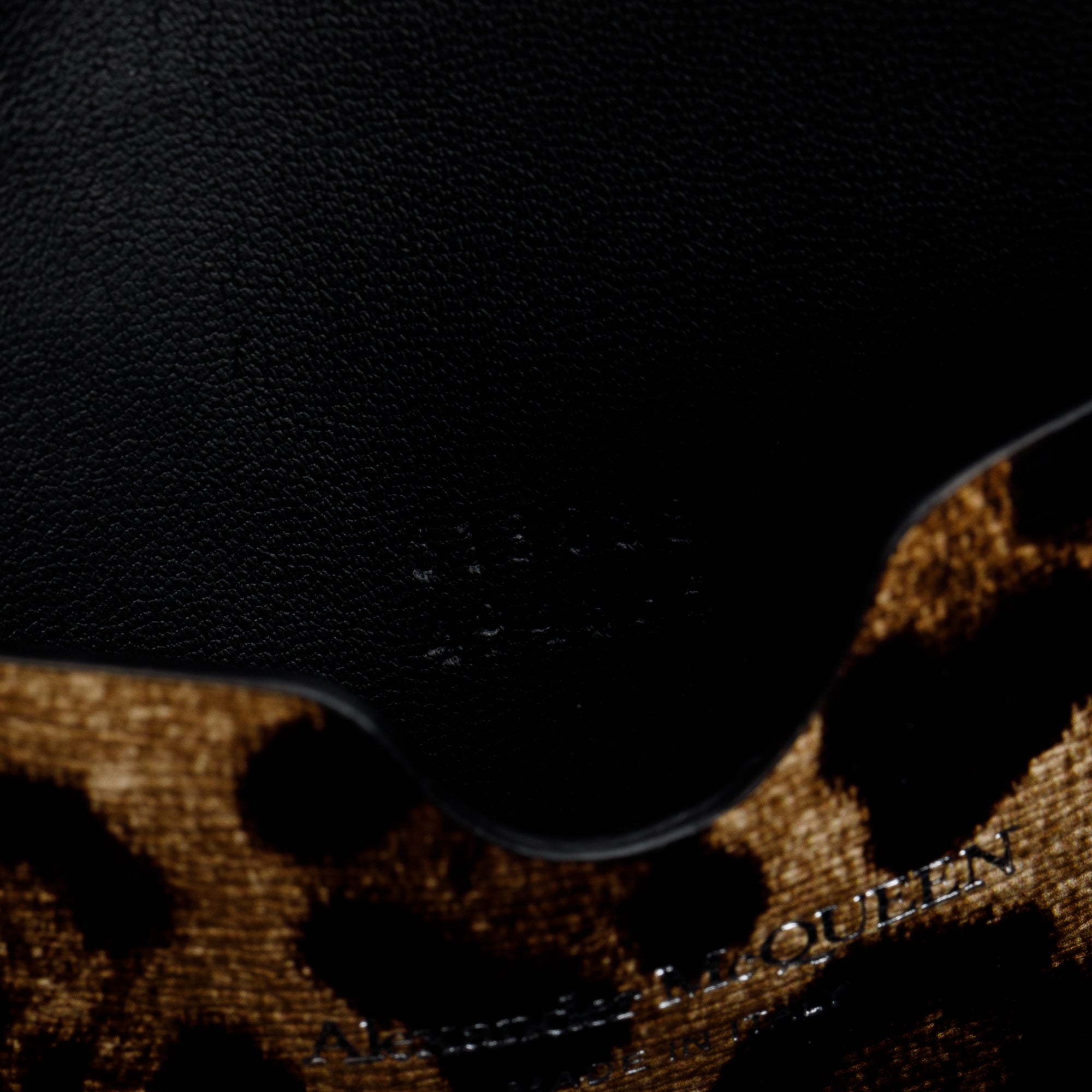 Alexander McQueen Brown Leopard Print Small Skull Chain Bag