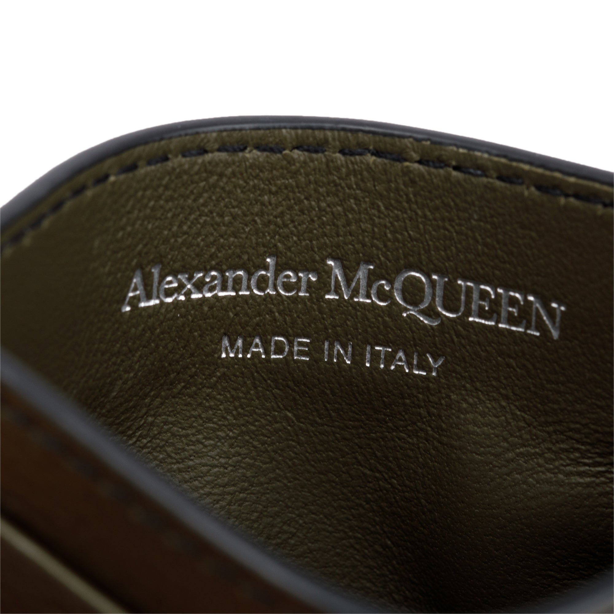 Alexander McQueen Green Leather Skull Card Holder