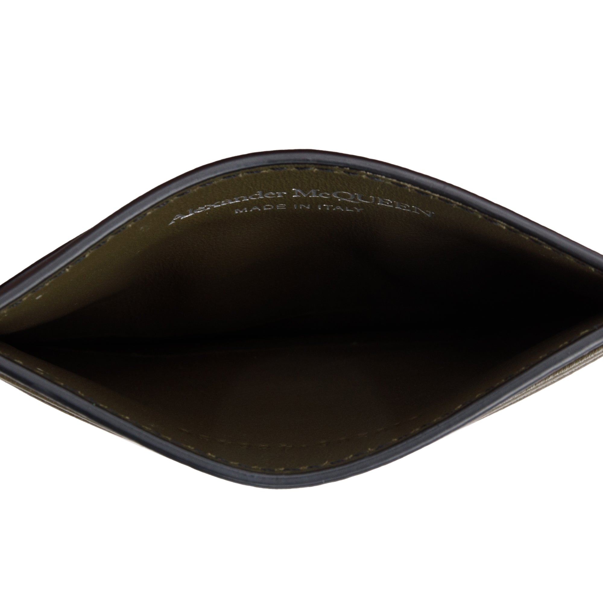 Alexander McQueen Green Leather Skull Card Holder