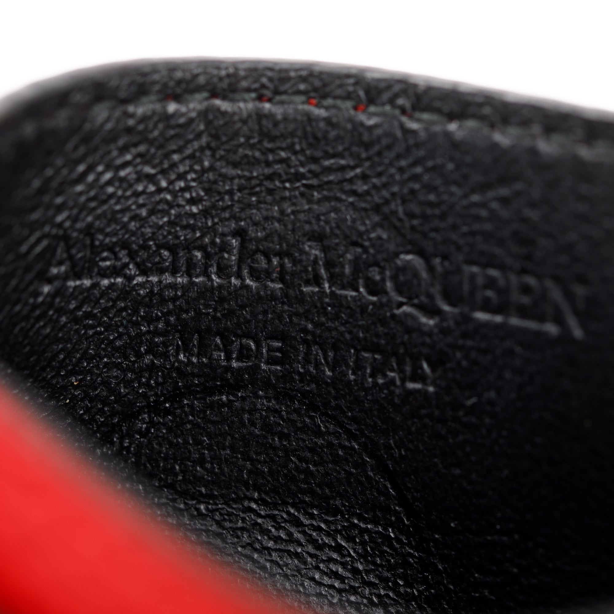 Alexander McQueen Red Leather Skull Card Holder