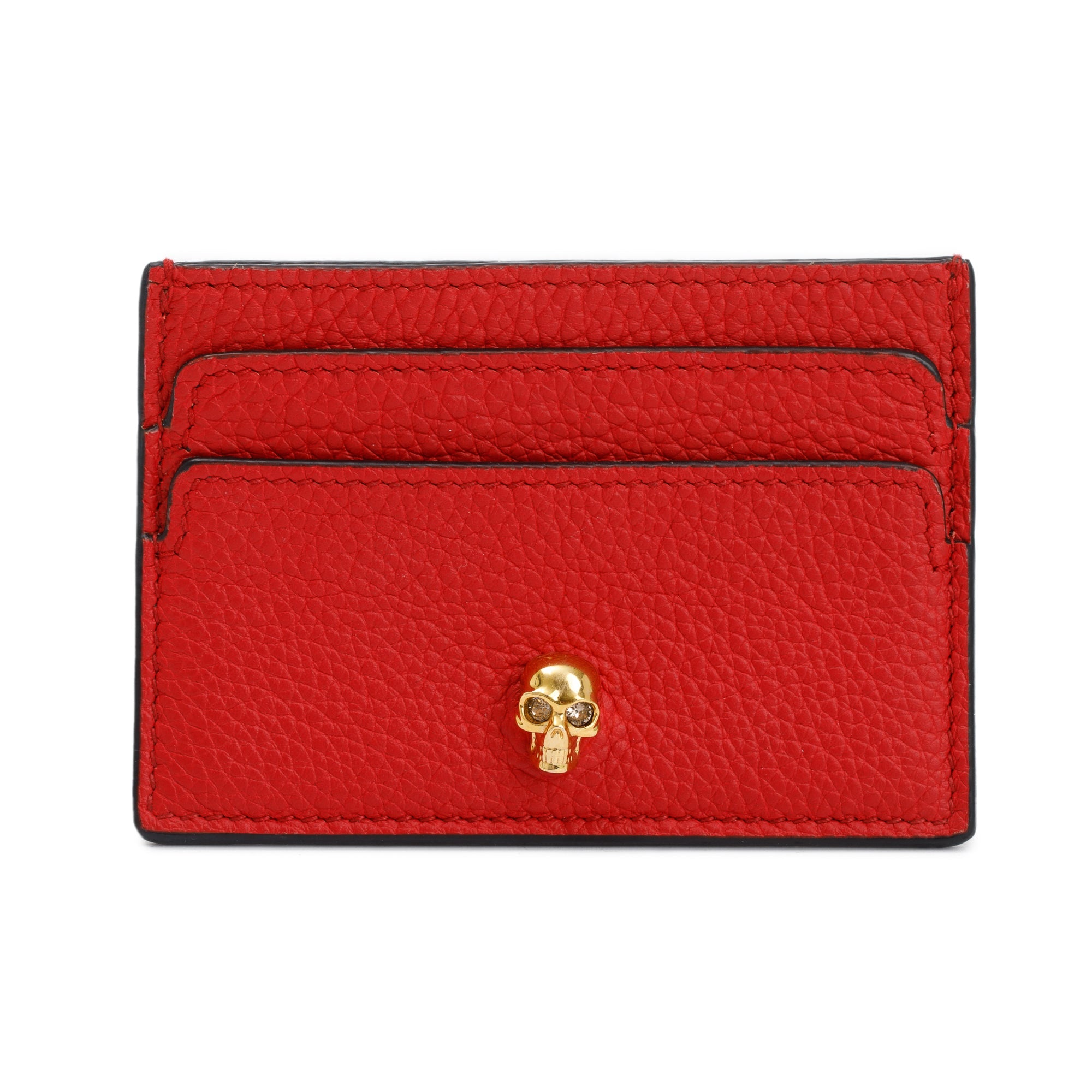 Alexander McQueen Red Leather Skull Card Holder