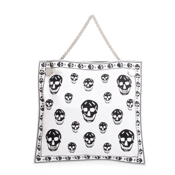 Alexander McQueen White Black Canvas Skull Tote – OLIVER'S